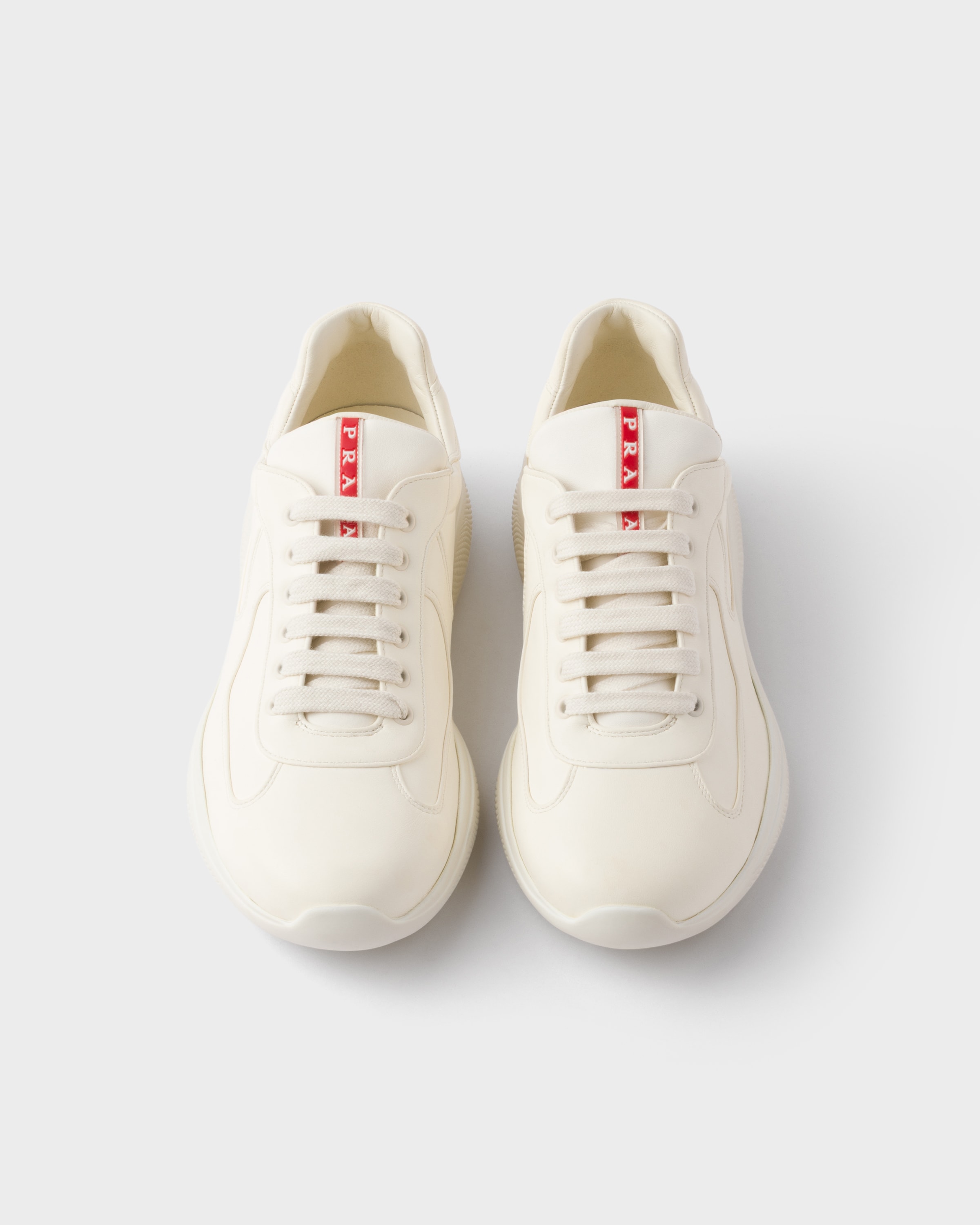 PRADA| (4E3400 F G000 038 F0304) Ivory Prada America's Cup nappa leather sneakers | PRADA