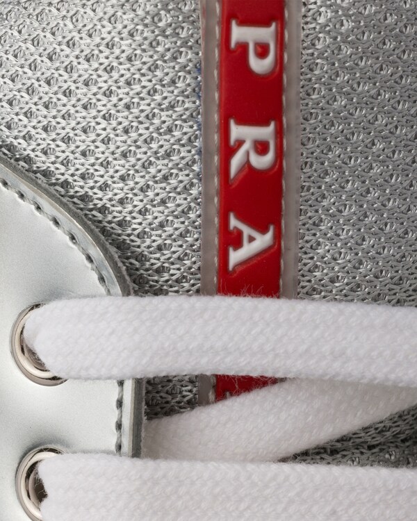 Prada America's Cup metallic leather and bike fabric sneakers - Silver Prada America's Cup metallic leather and bike fabric sneakers - Silver