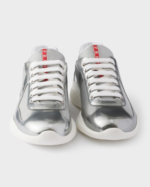 Prada America's Cup metallic leather and bike fabric sneakers - Silver Prada America's Cup metallic leather and bike fabric sneakers - Silver