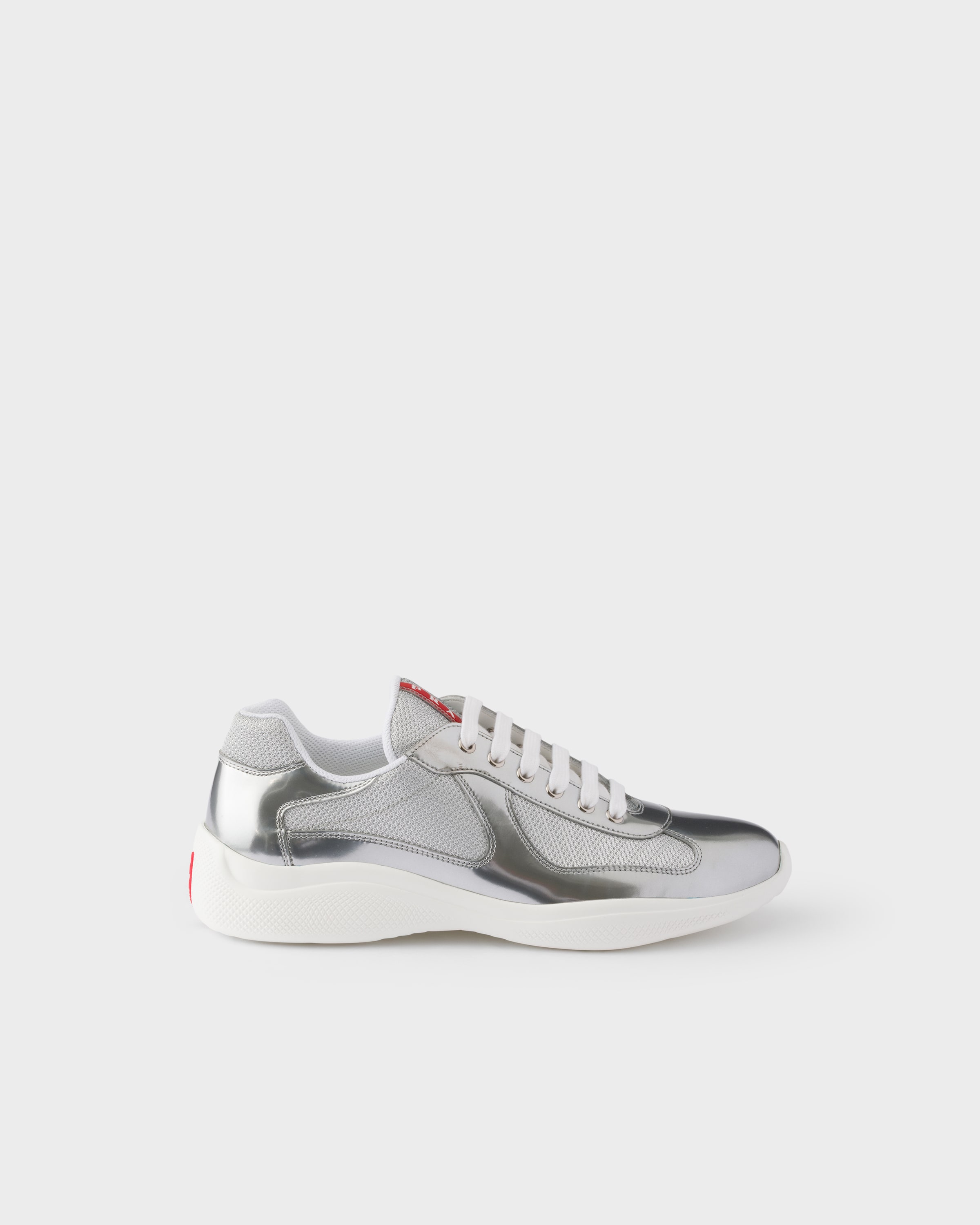 Prada Prada America's Cup metallic leather and bike fabric sneakers