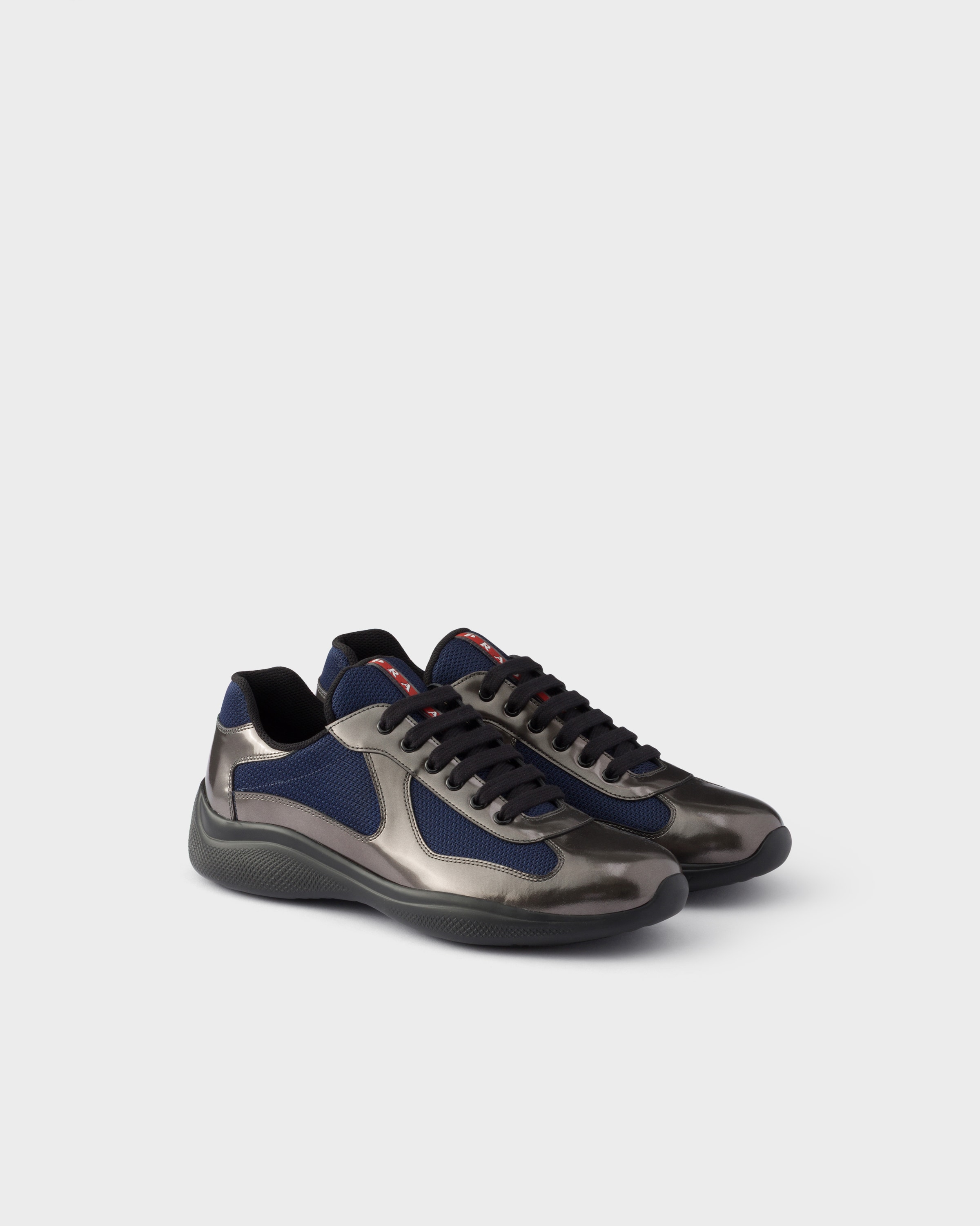 Anthracite/Ink Prada America's Cup metallic leather and bike