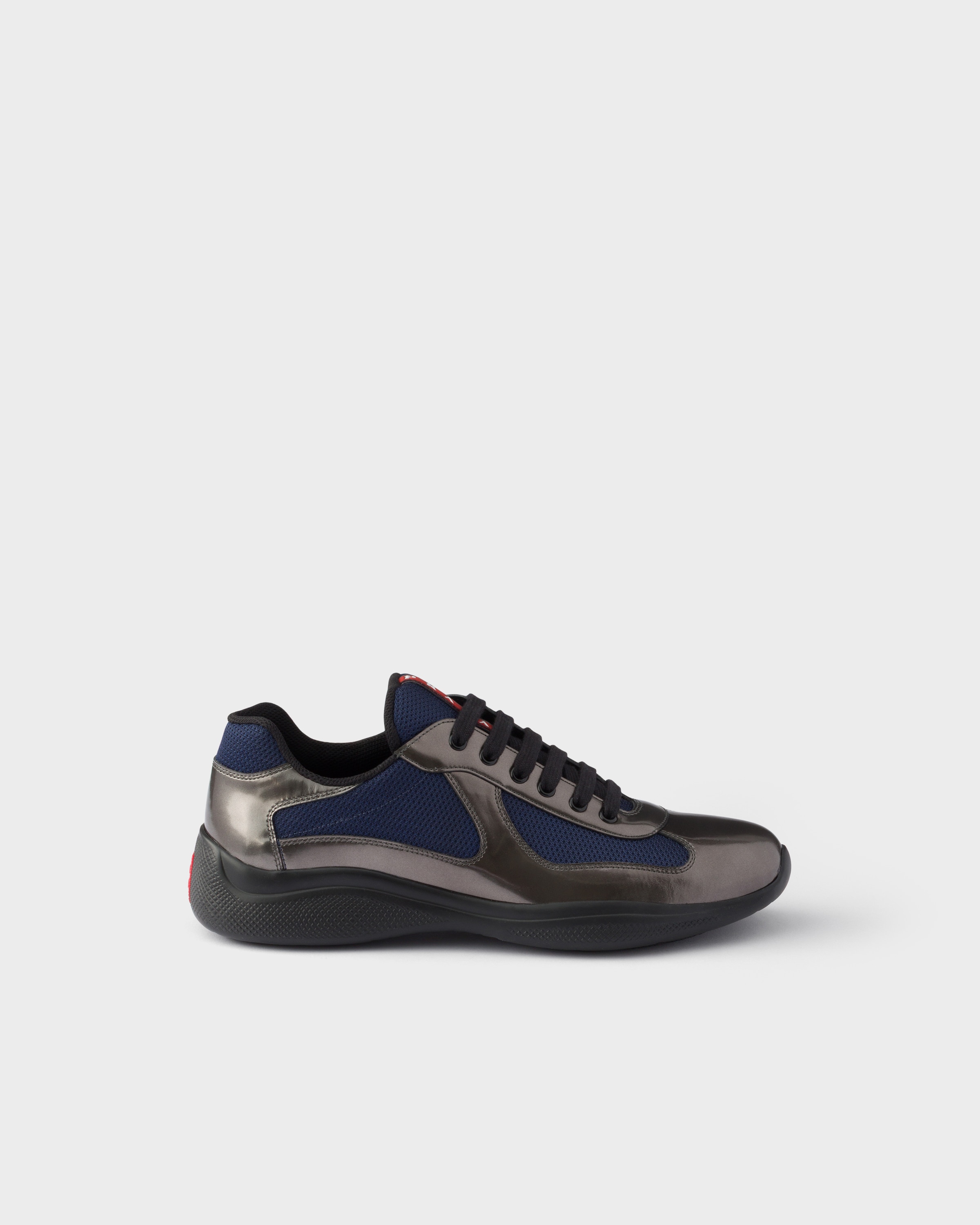 Prada Prada America's Cup metallic leather and bike fabric sneakers