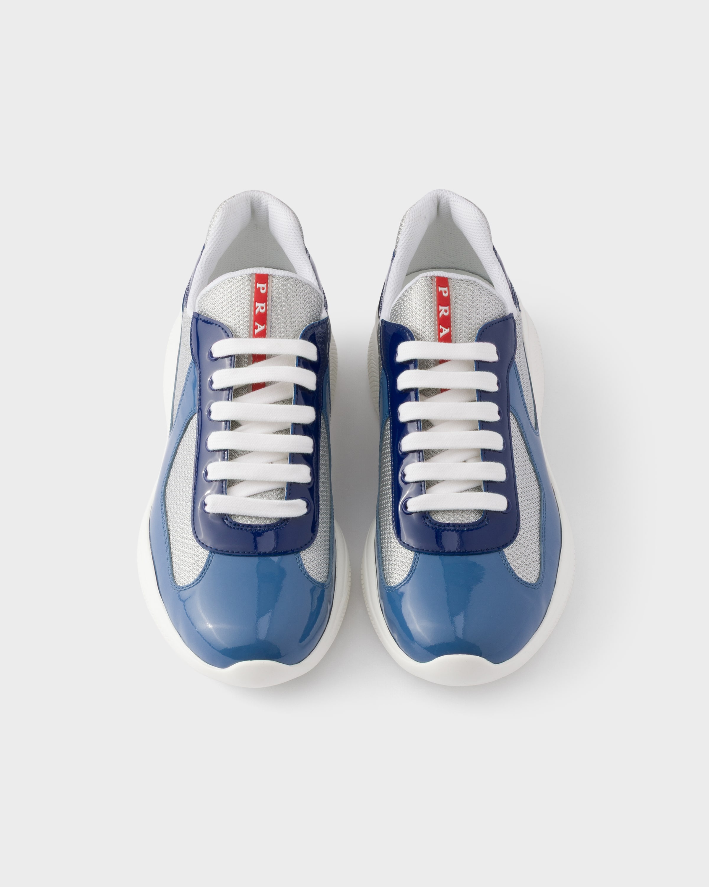 Aviation Blue/Ink Patent leather and technical fabric Prada