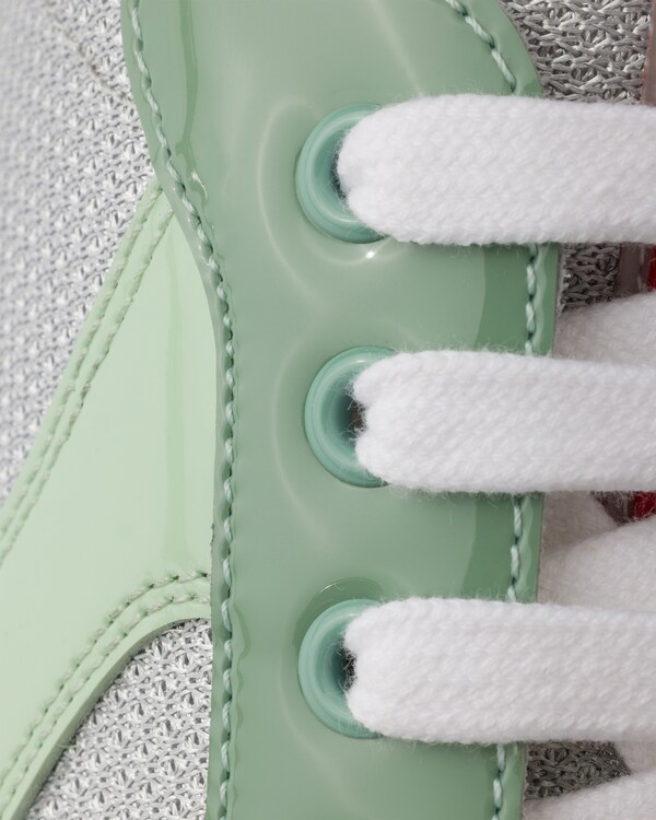 Patent leather and technical fabric Prada America's Cup sneakers - Dew/Sage Patent leather and technical fabric Prada America's Cup sneakers - Dew/Sage