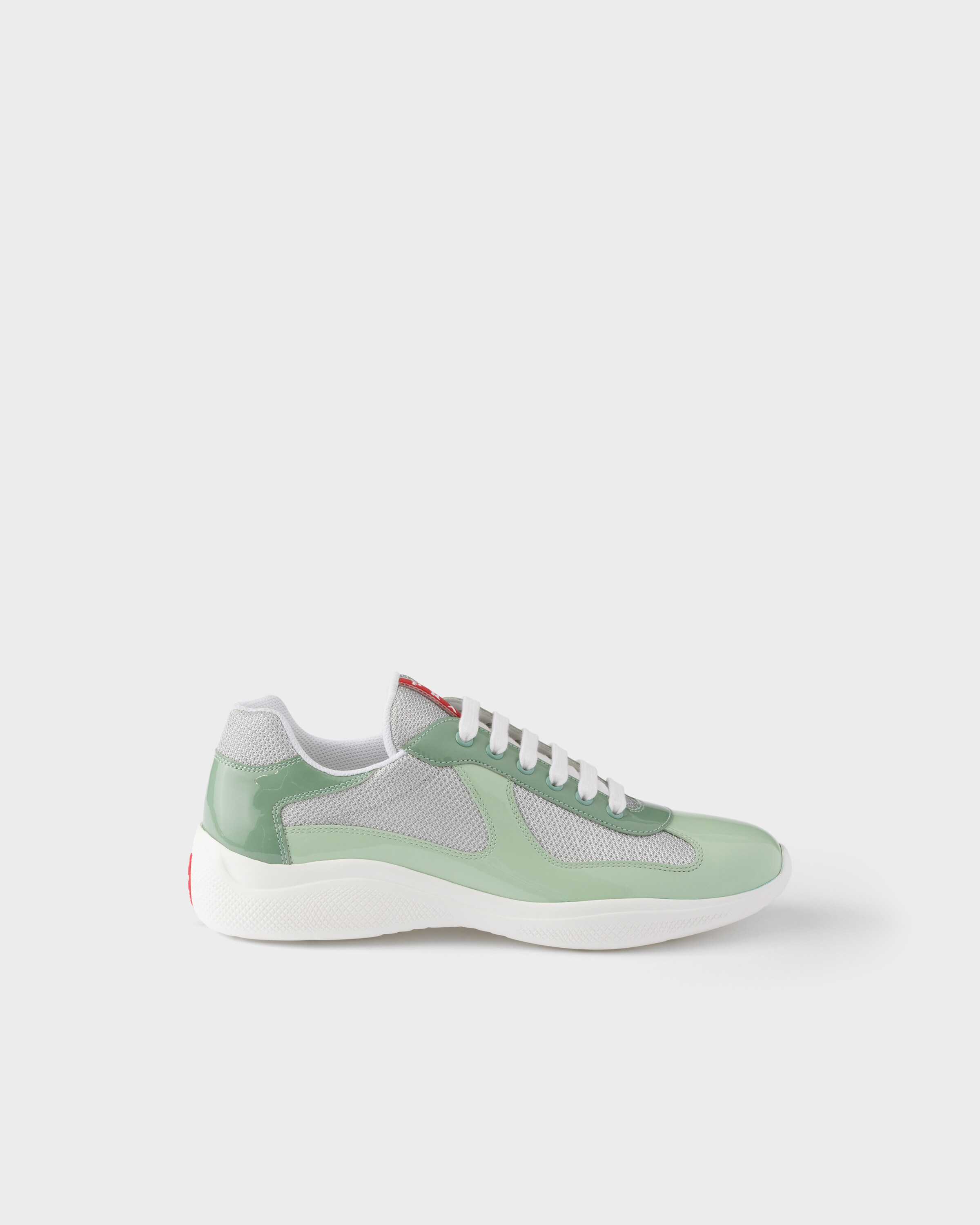 Sneakers Prada America's Cup In Vernice E Tessuto Bike, Uomo, Rugiada/salvia, Taglia 9