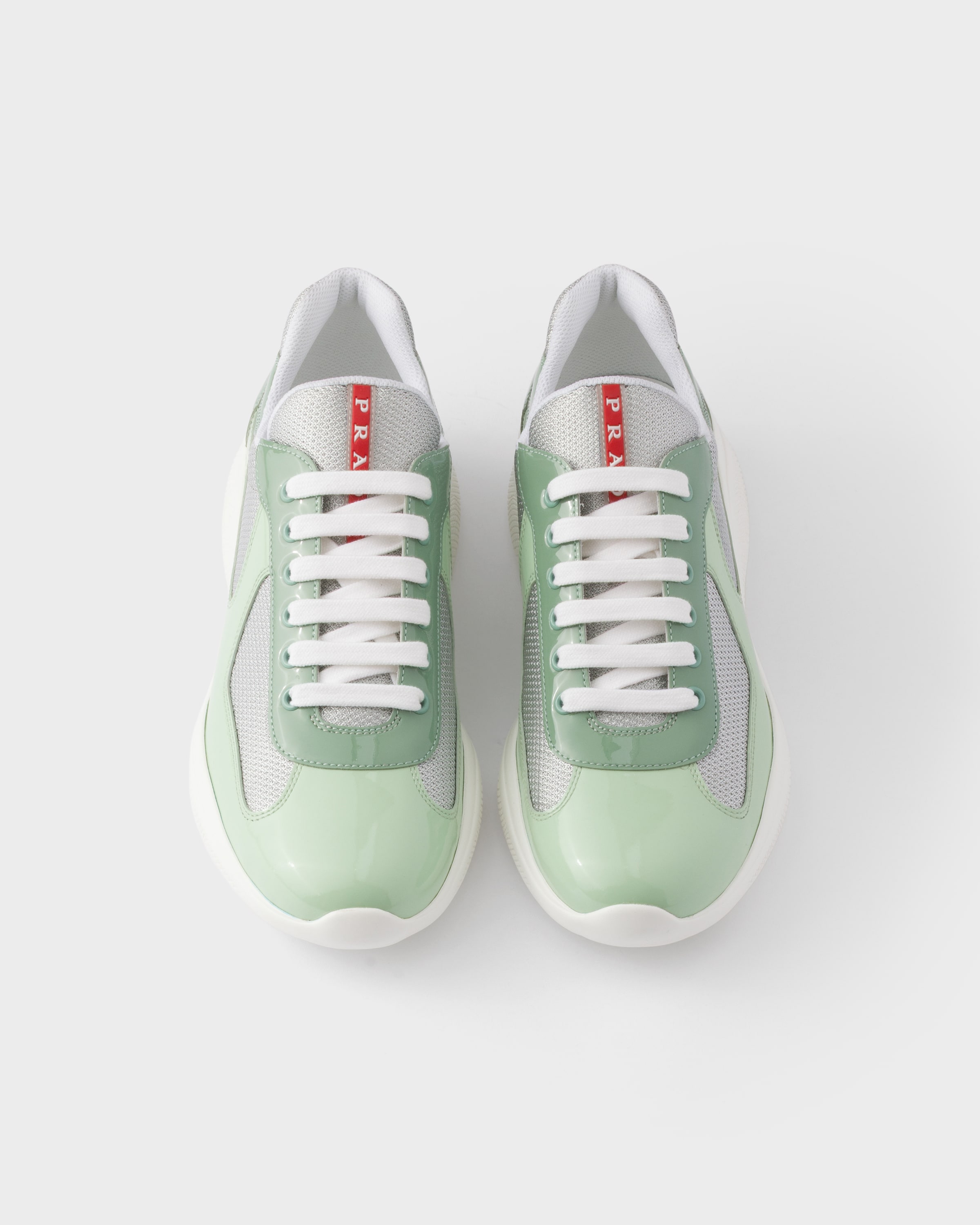 Dew/sage Patent Leather And Technical Fabric Prada America's Cup