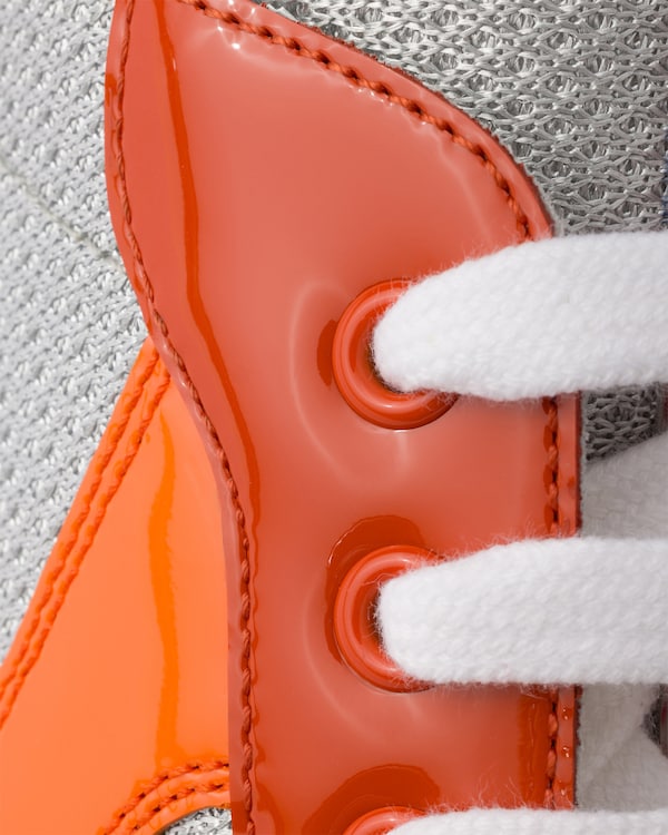 Zapatillas Prada America's Cup de charol y tejido técnico - Naranja Zapatillas Prada America's Cup de charol y tejido técnico - Naranja