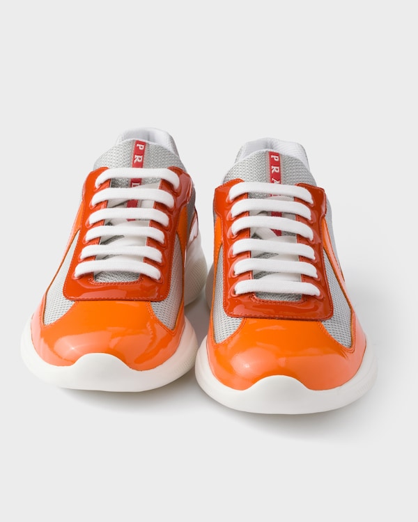 Zapatillas Prada America's Cup de charol y tejido técnico - Naranja Zapatillas Prada America's Cup de charol y tejido técnico - Naranja