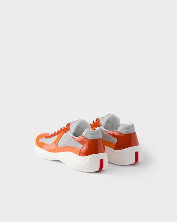 Zapatillas Prada America's Cup de charol y tejido técnico - Naranja Zapatillas Prada America's Cup de charol y tejido técnico - Naranja