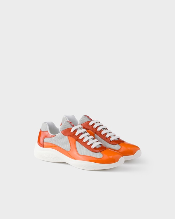 Zapatillas Prada America's Cup de charol y tejido técnico - Naranja Zapatillas Prada America's Cup de charol y tejido técnico - Naranja