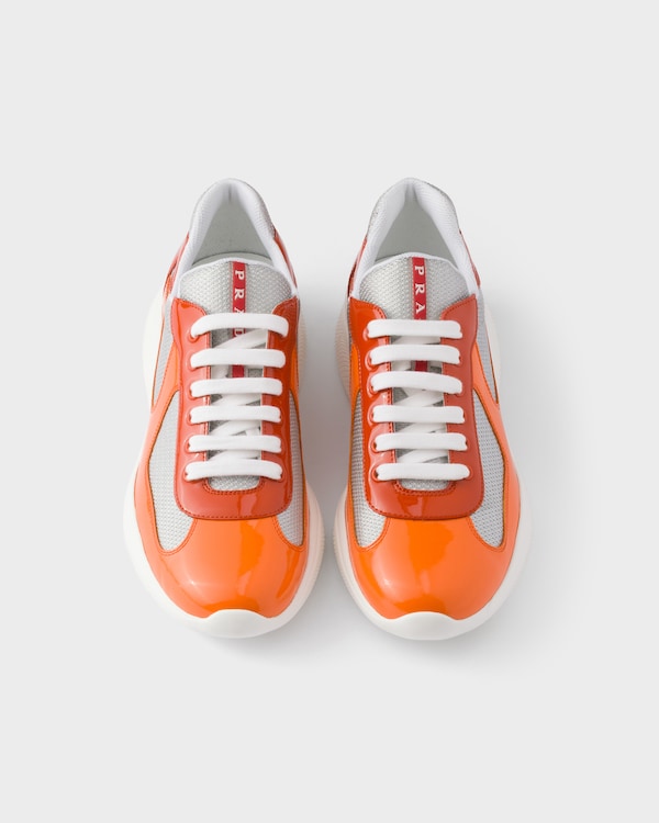 Zapatillas Prada America's Cup de charol y tejido técnico - Naranja Zapatillas Prada America's Cup de charol y tejido técnico - Naranja