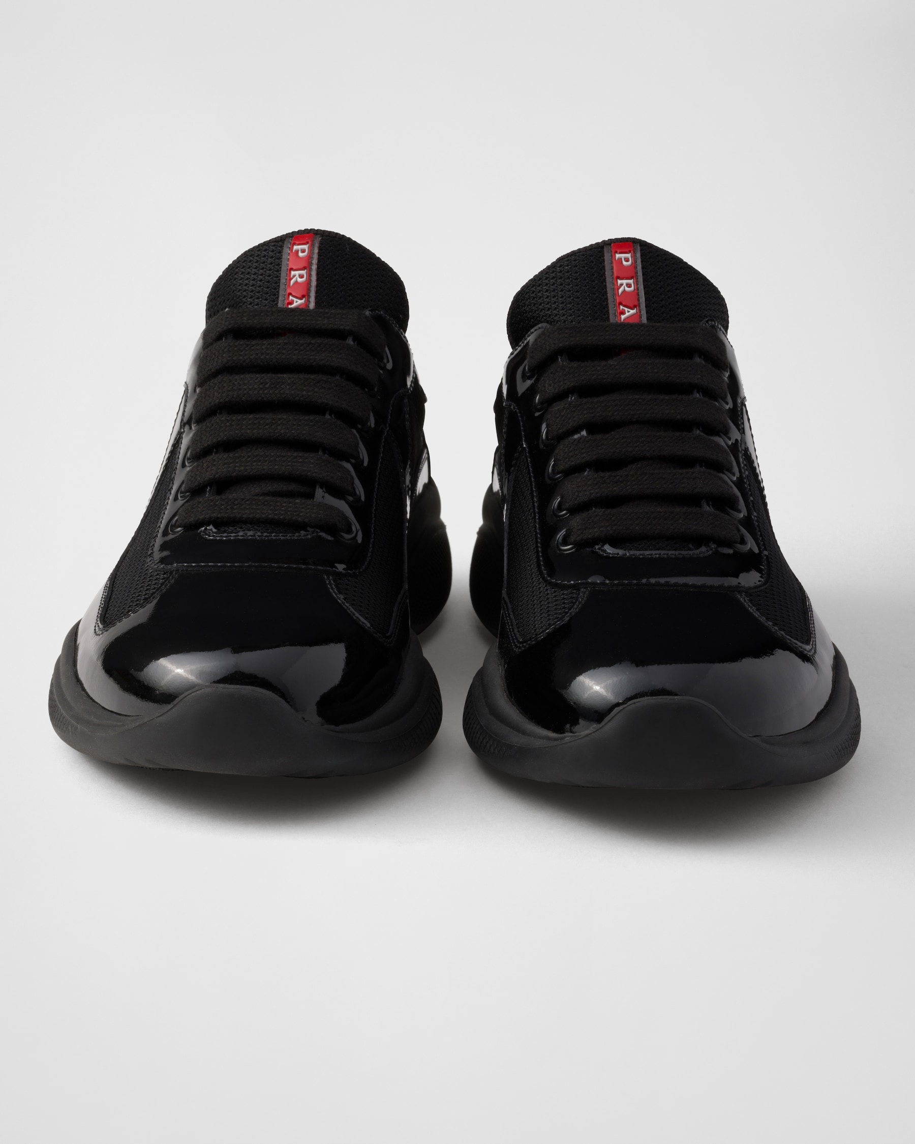 Black Patent Leather And Technical Fabric Prada America's Cup Sneakers ...