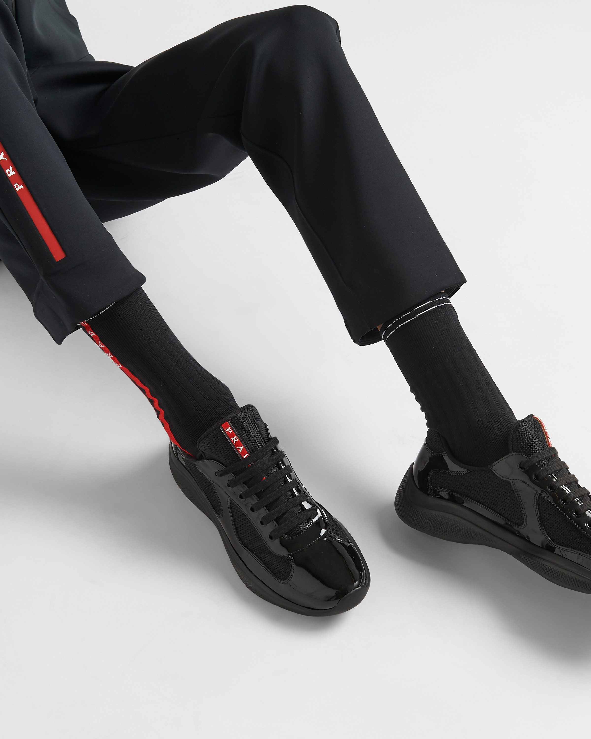 Prada americas cup online sneakers black