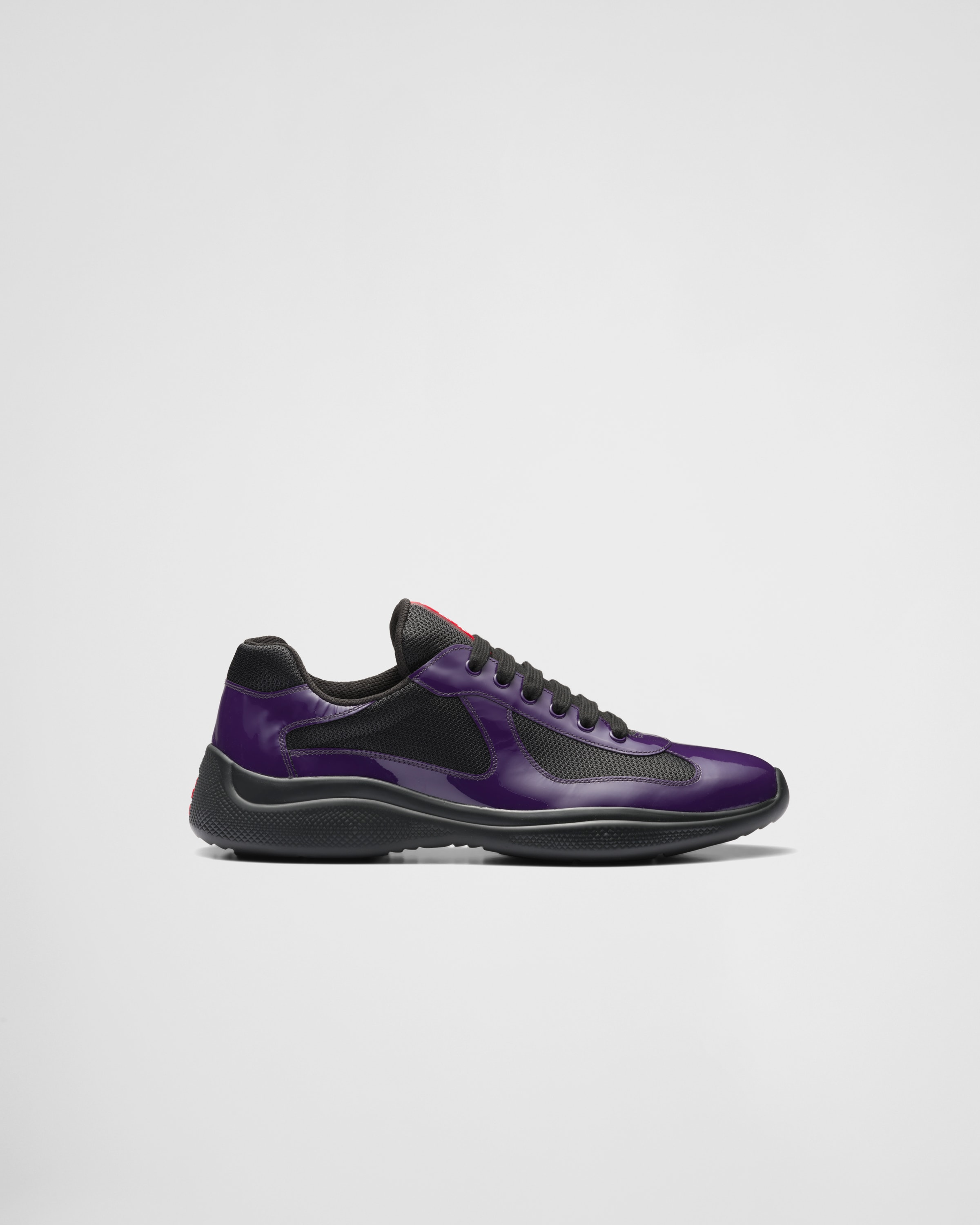 Violet black Patent Leather And Technical Fabric Prada America s Cup Sneakers PRADA