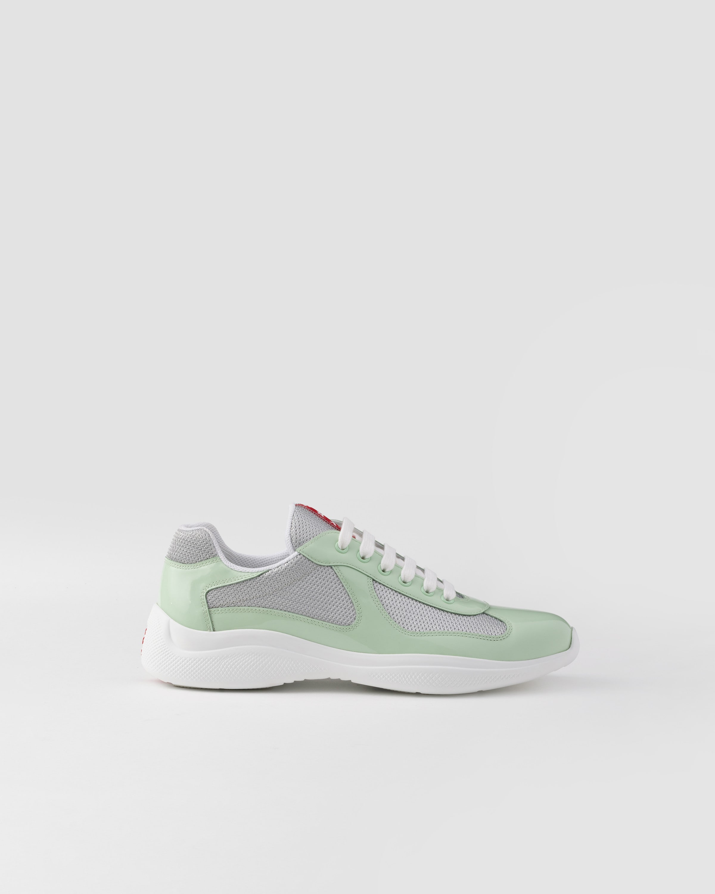 Dew/Silver Patent leather and technical fabric Prada