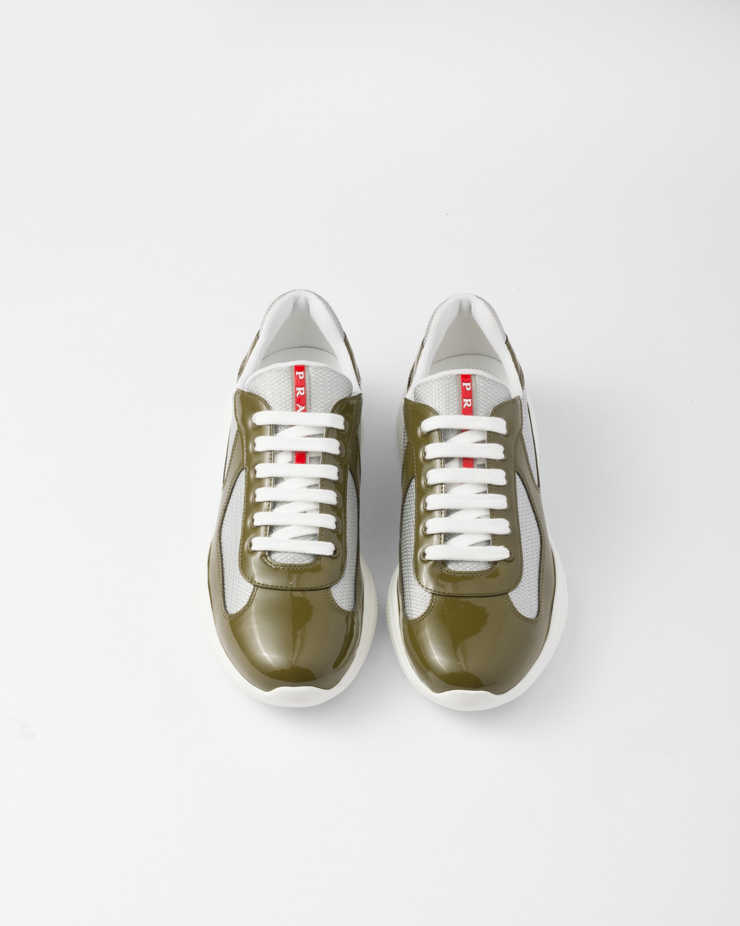 低価格 Patent Green/Silver Loden leather Prada fabric technical and リュック/バックパック