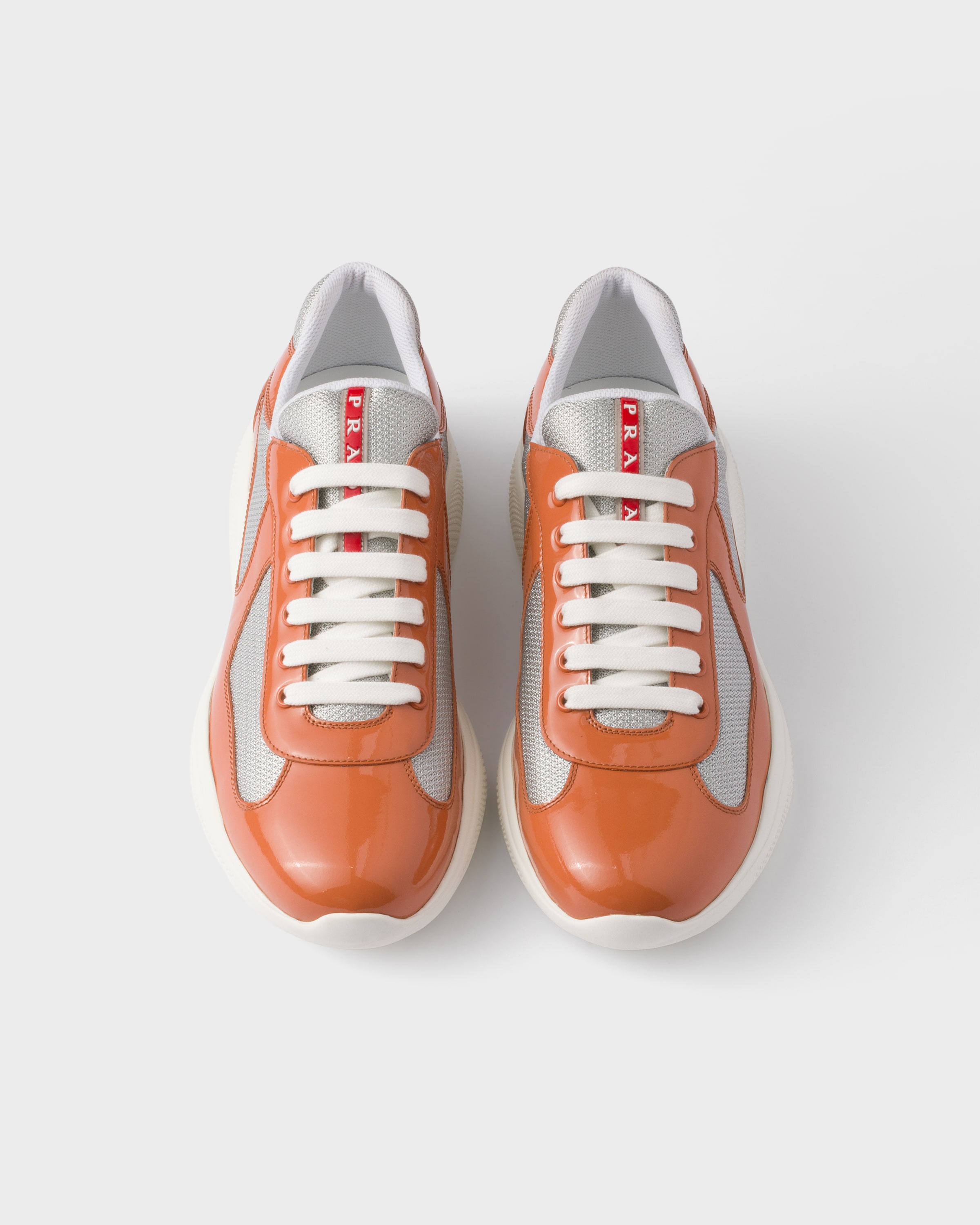 Prada Patent Leather And Technical Fabric  America's Cup Sneakers In Multi