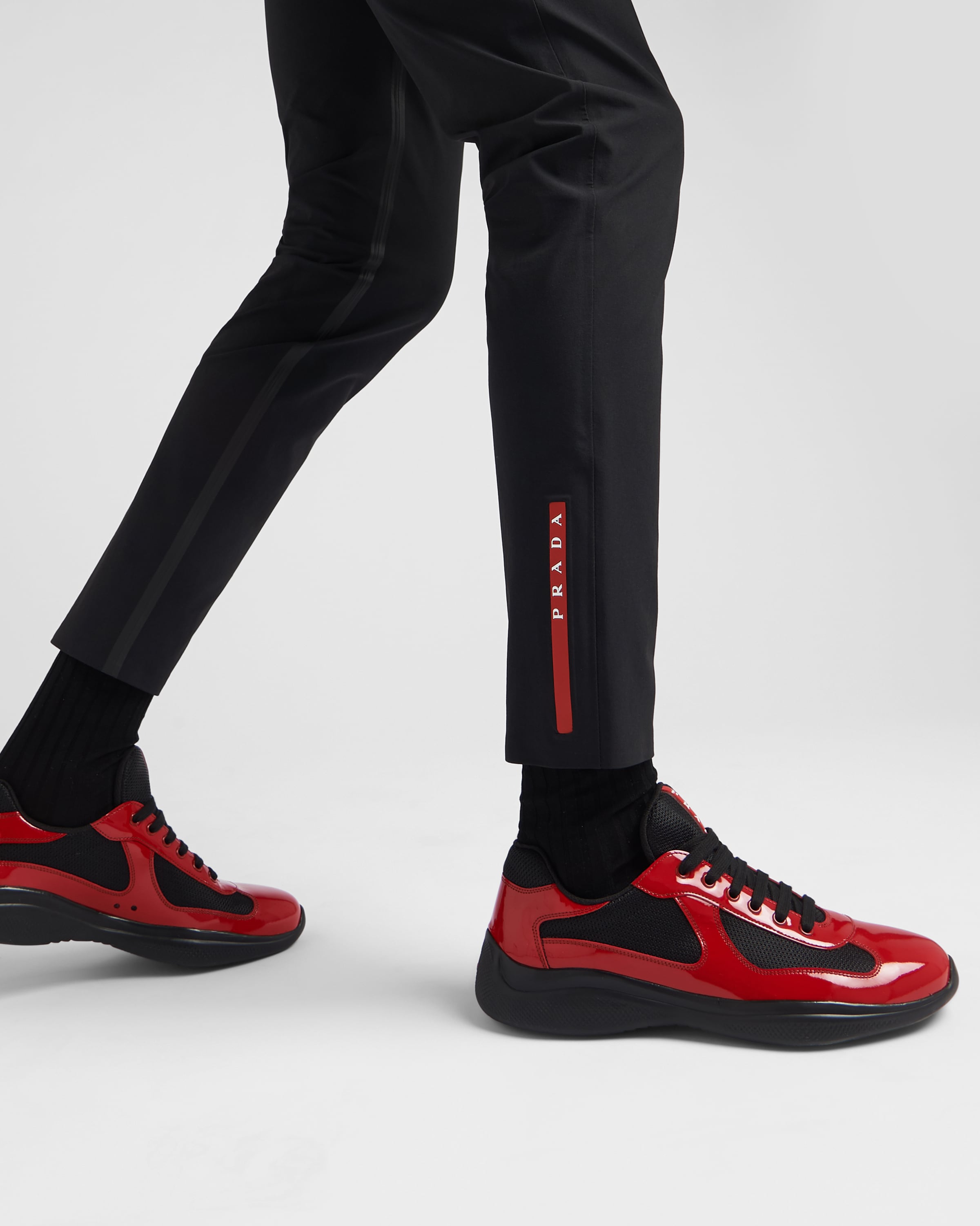 Red/black Prada America's Cup Sneakers | PRADA