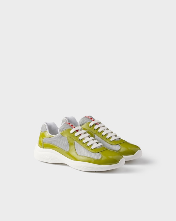 靴 Taka EU37/24cm Pearl / Silver Patent leather and technical fabric Prada