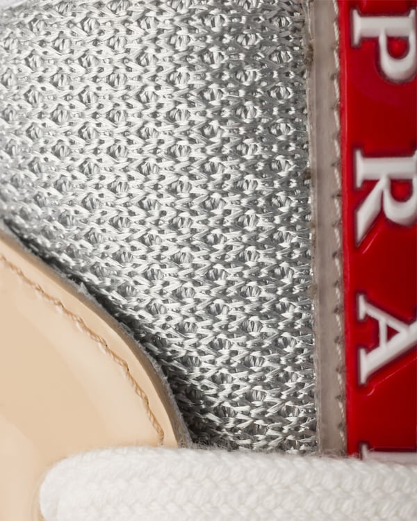 Patent leather and technical fabric Prada America's Cup sneakers - Quartz/Silver Patent leather and technical fabric Prada America's Cup sneakers - Quartz/Silver