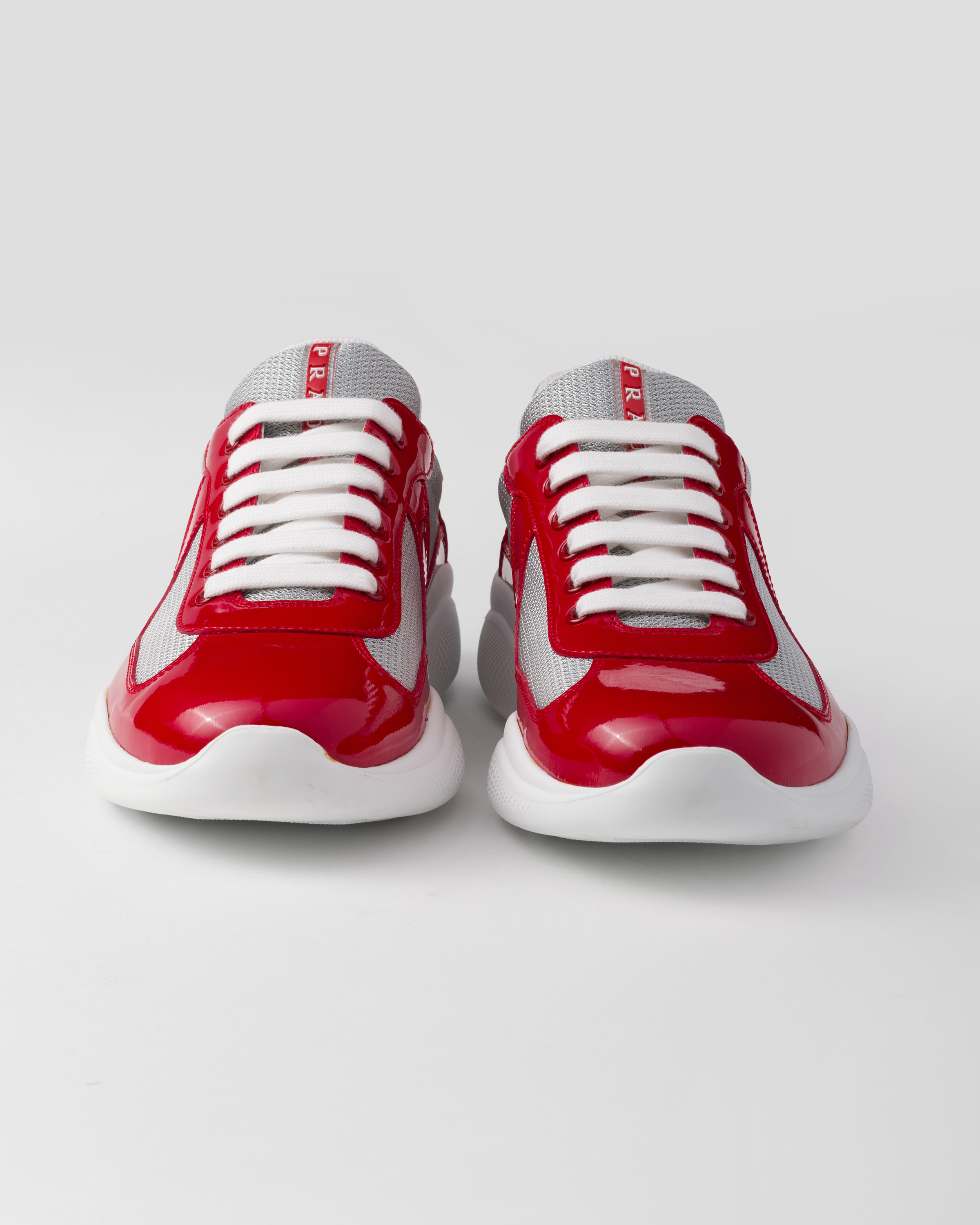 Red/silver Prada America's Cup Sneakers | PRADA