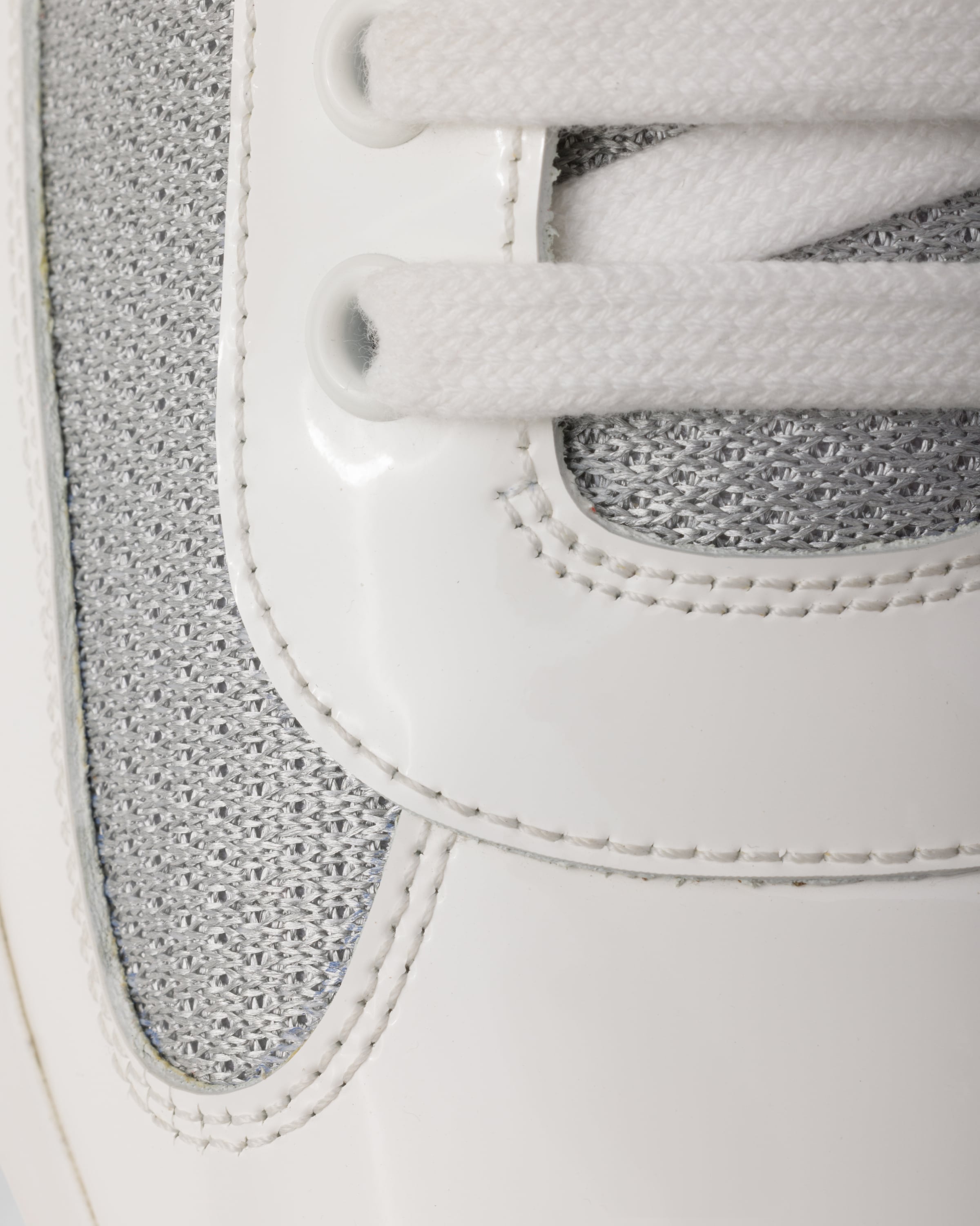 【当店限定販売】 White/Silver Patent Prada fabric technical and leather バッグ