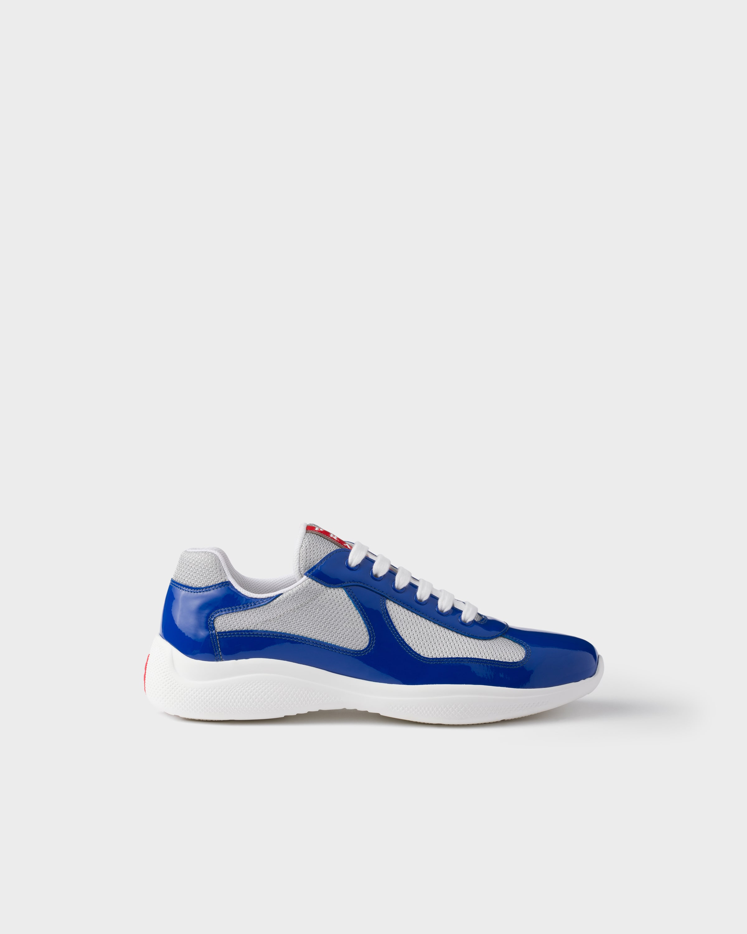 Cobalt Blue/Silver Patent leather and technical fabric Prada