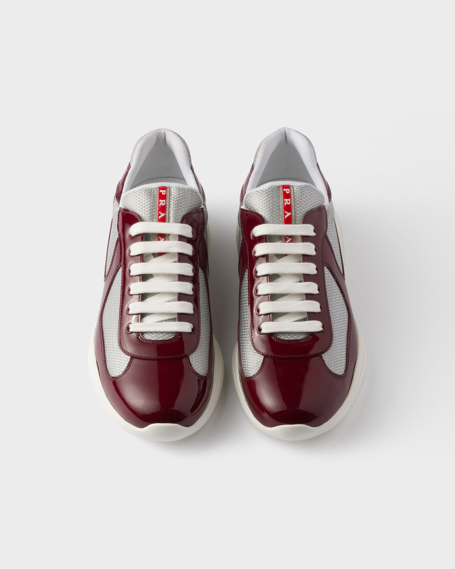 PRADA 26S SNEAKERS IN BROWN FABRIC SILVER HARDWARE