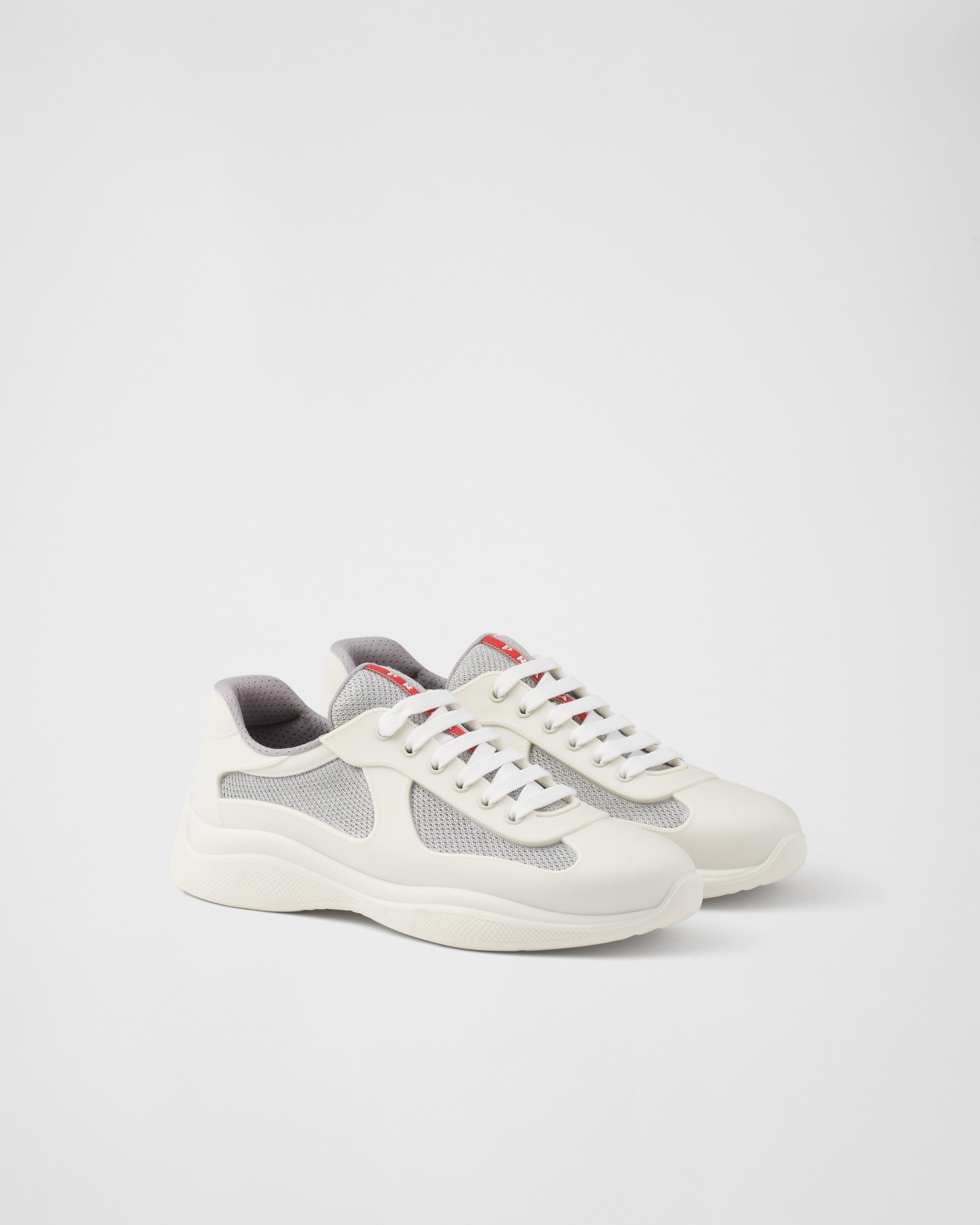 Prada America's Cup Soft Rubber And Bike Fabric Sneakers In Cream