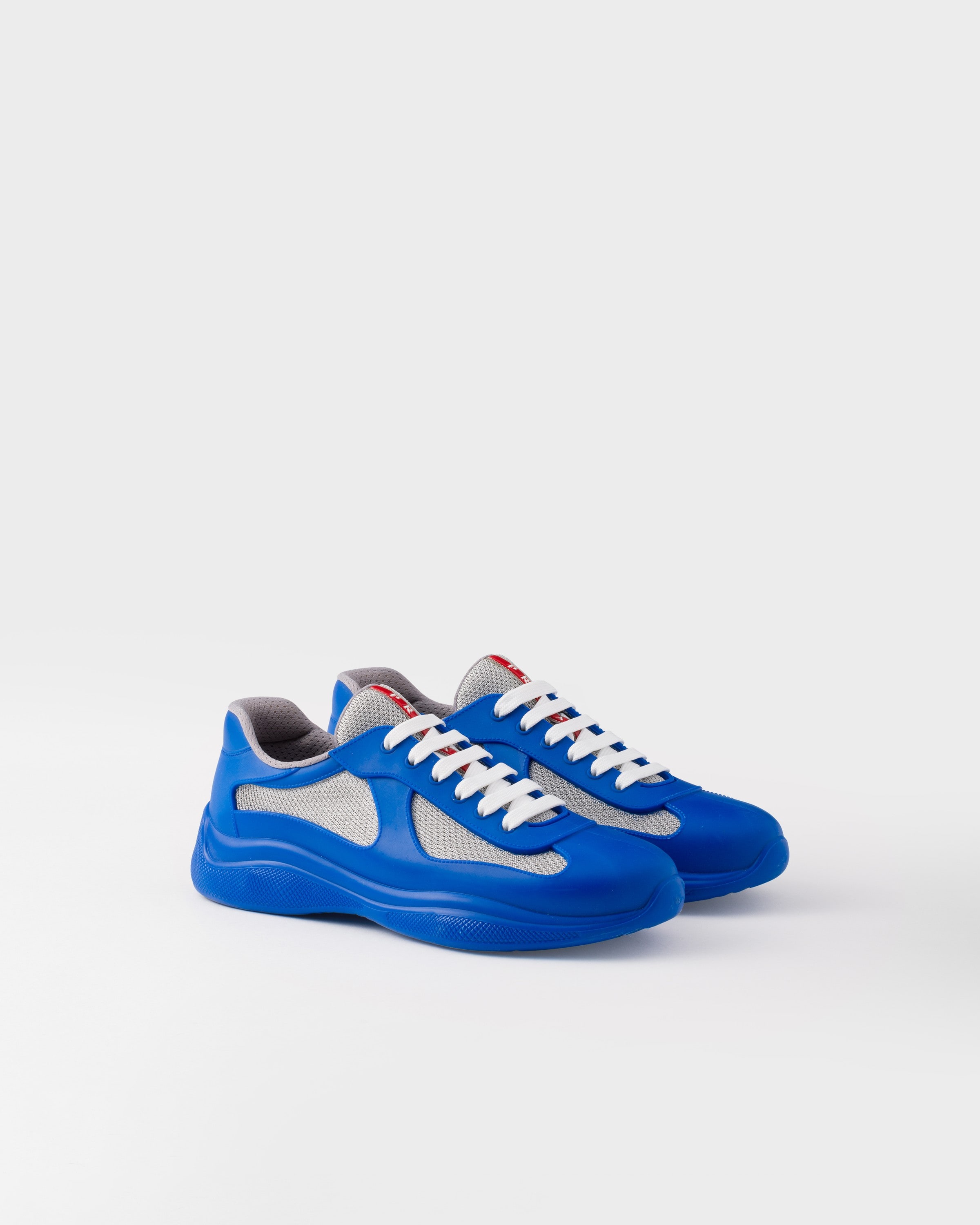 Shop Prada America's Cup Soft Rubber And Bike Fabric Sneakers In Sapphire Blue