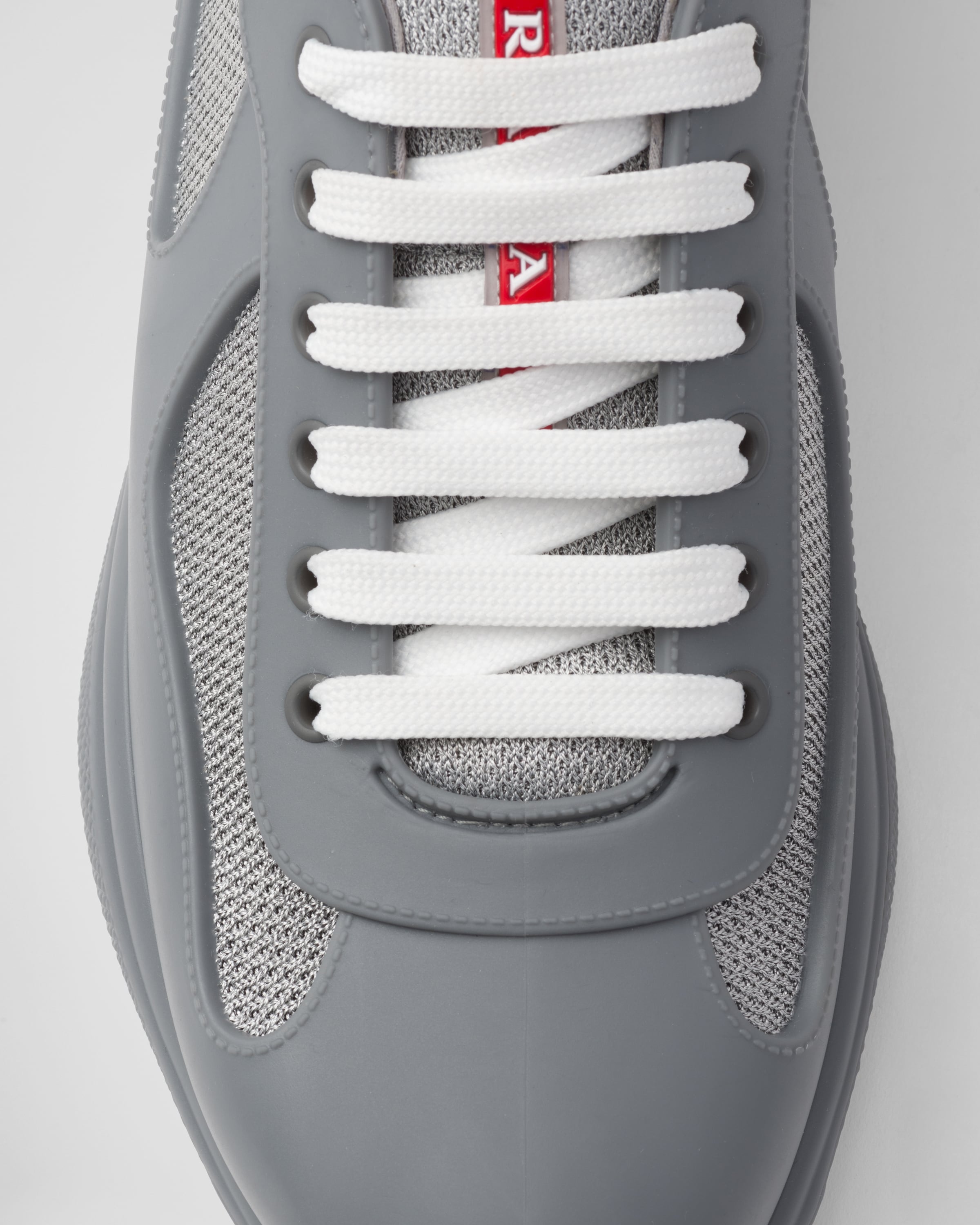 Steel Gray Prada America s Cup Soft Rubber And Bike Fabric Sneakers PRADA