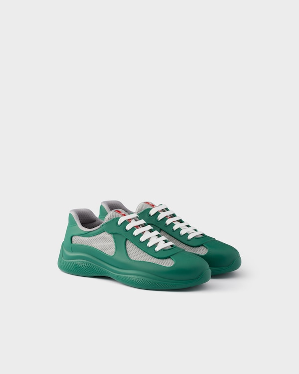 Prada America's Cup Soft rubber and bike fabric sneakers - Billiard Green Prada America's Cup Soft rubber and bike fabric sneakers - Billiard Green