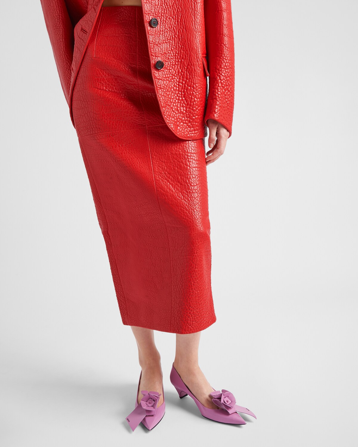 PRADA LAMB LEATHER SKIRT 276298