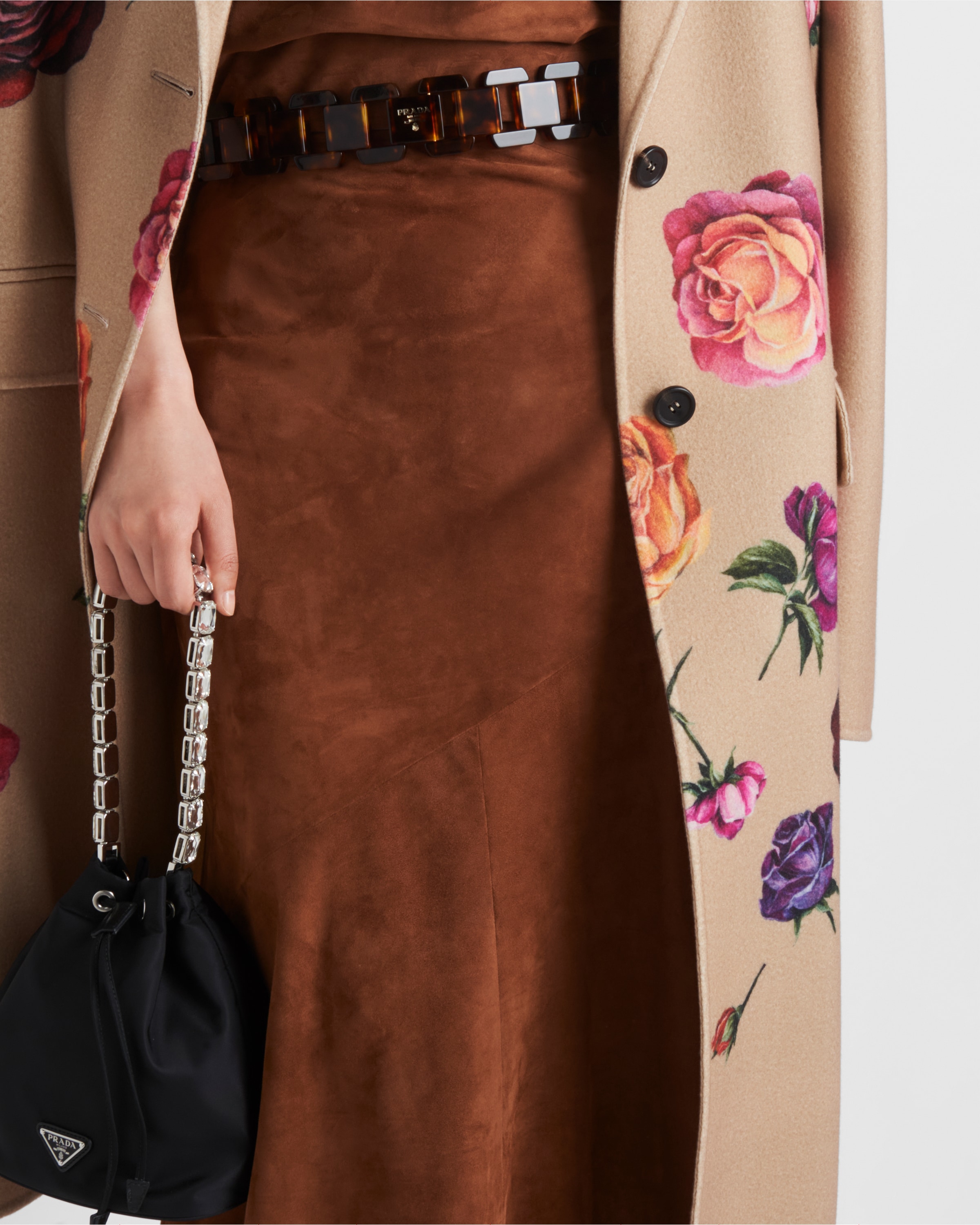 Palisander Suede Skirt PRADA