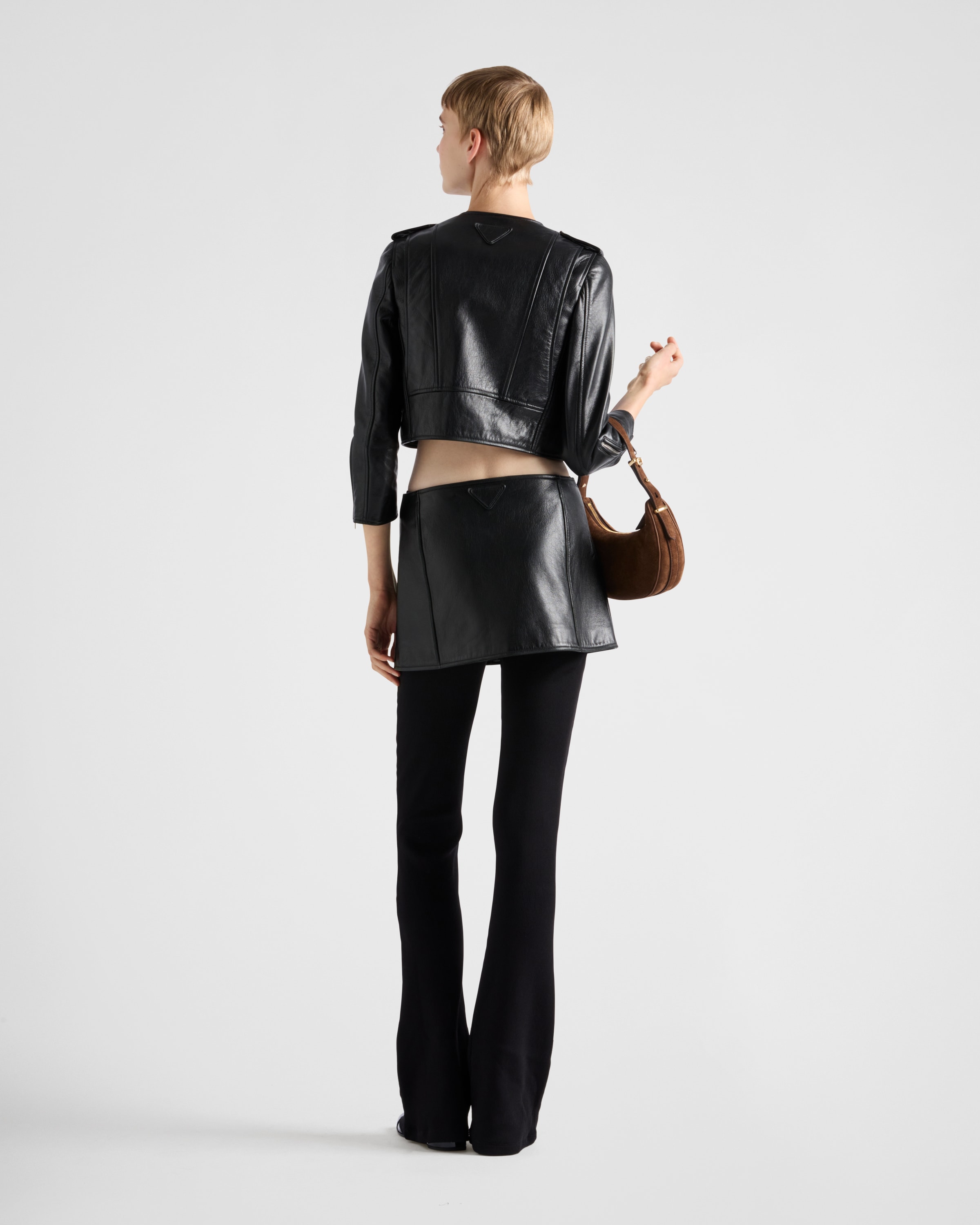 【日本入手困難】プラダ Shiny leather miniskirt ミニスカート Black Leather mini skirt | PRADA