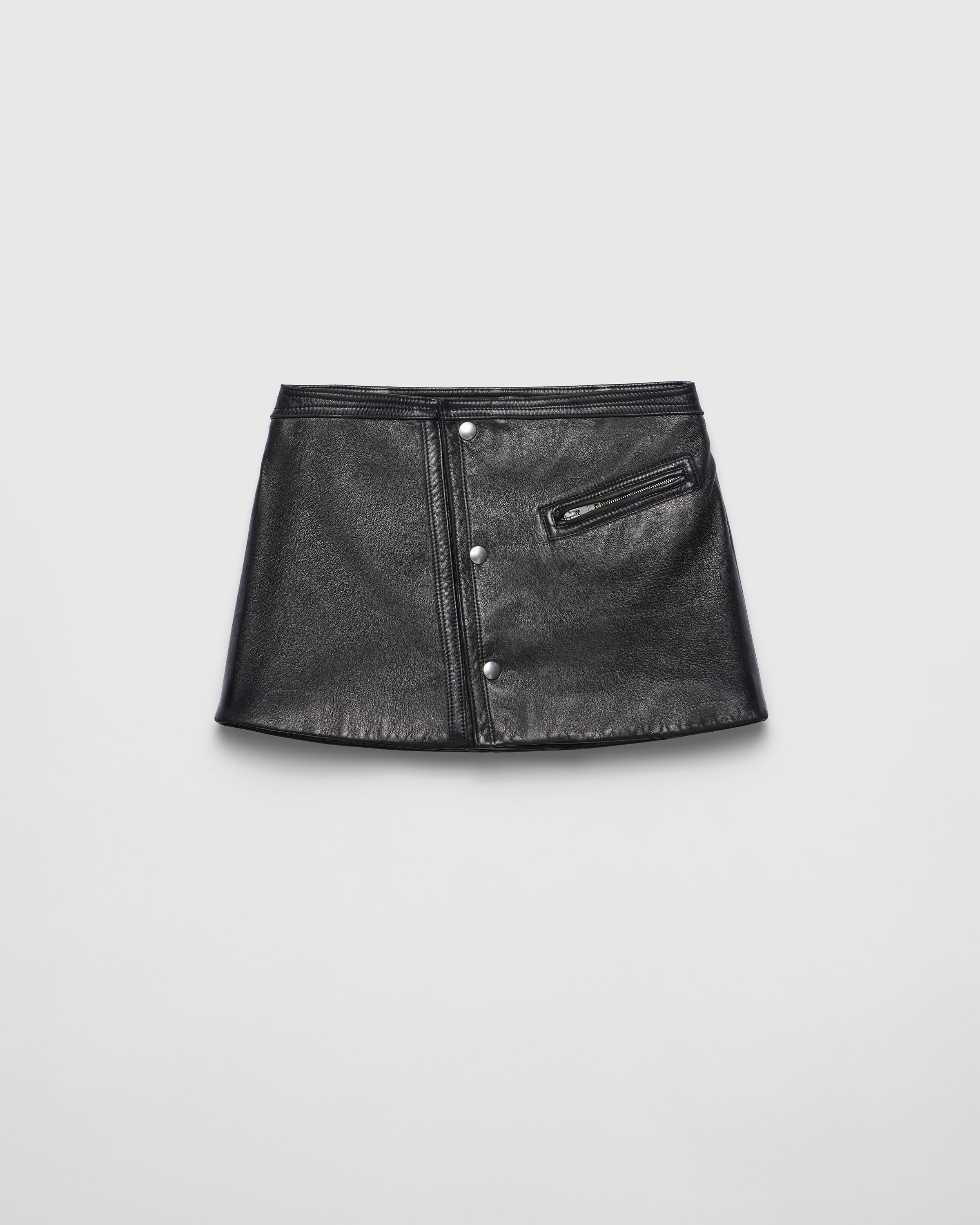 Black Leather Mini Skirt | PRADA
