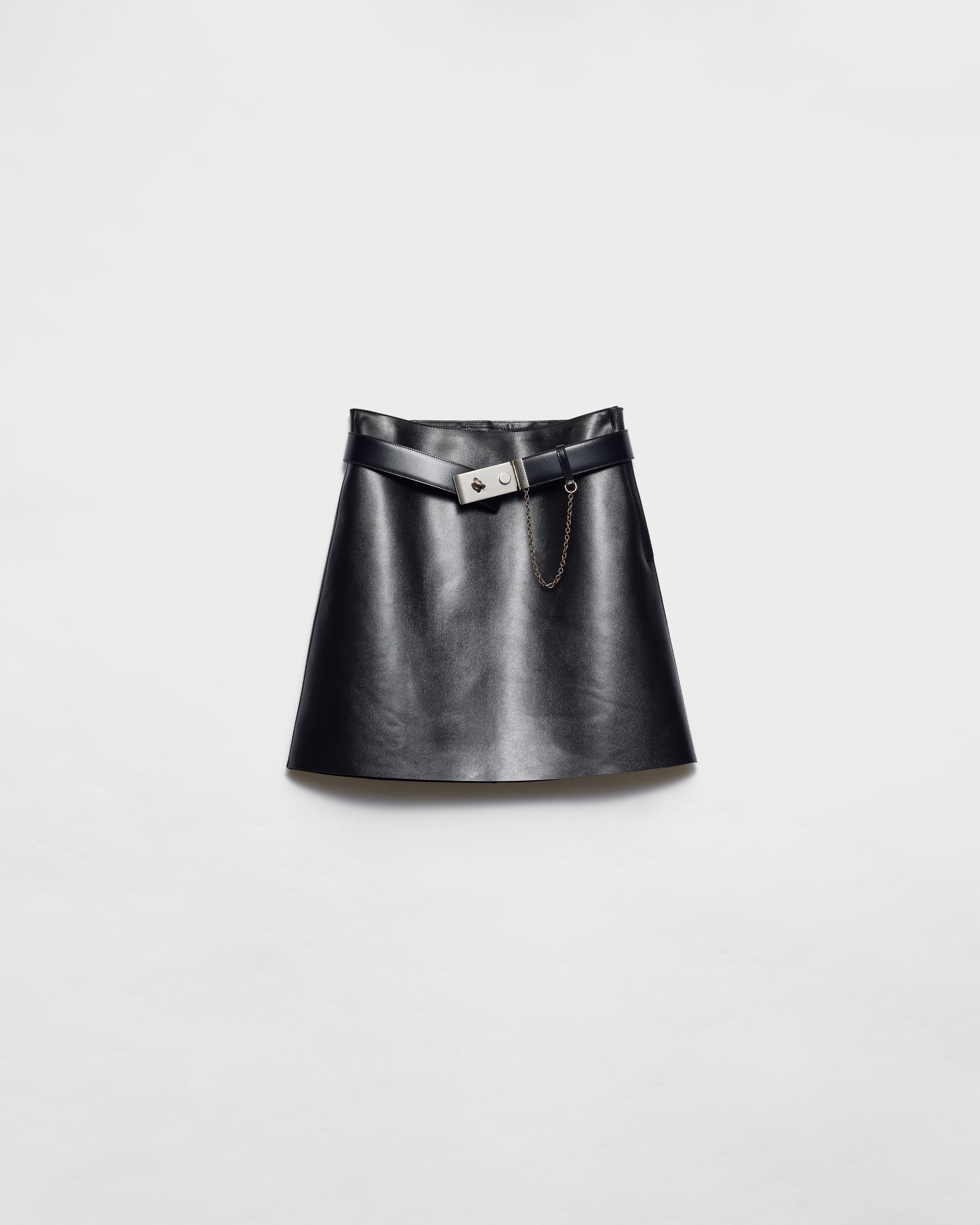 【希少】PRADA 光沢 レザー サイドジッパー ミニスカート 51919_17GM_F0002_S_OOO_SLF.jpg