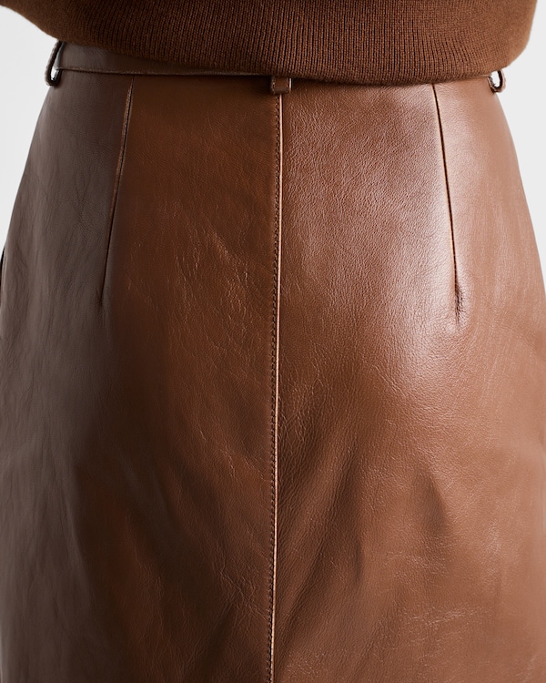 Nappa leather pencil skirt - Brandy Nappa leather pencil skirt - Brandy