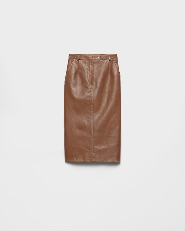 Nappa leather pencil skirt - Brandy Nappa leather pencil skirt - Brandy