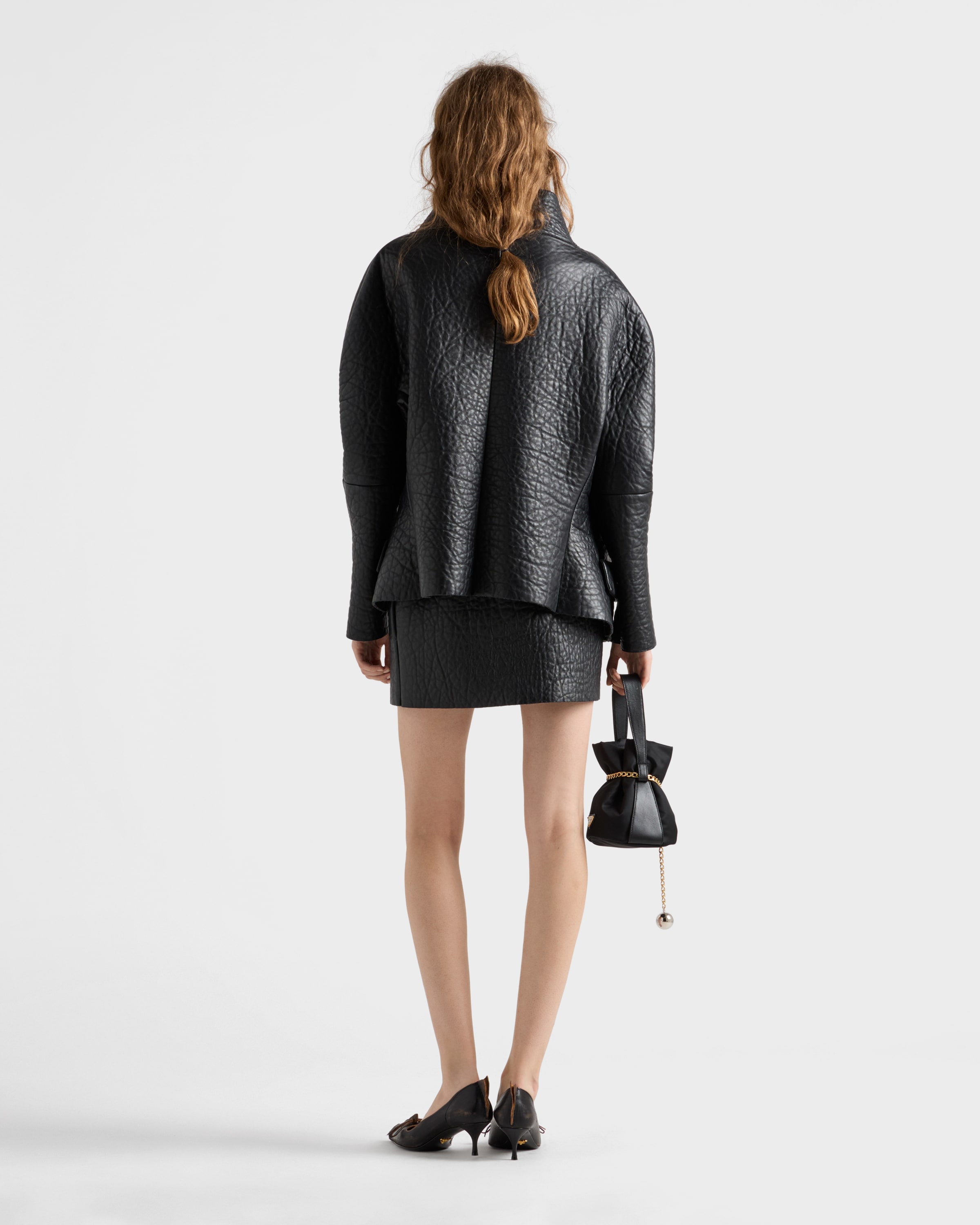 ブラック ナッパレザー ミニスカート | PRADA