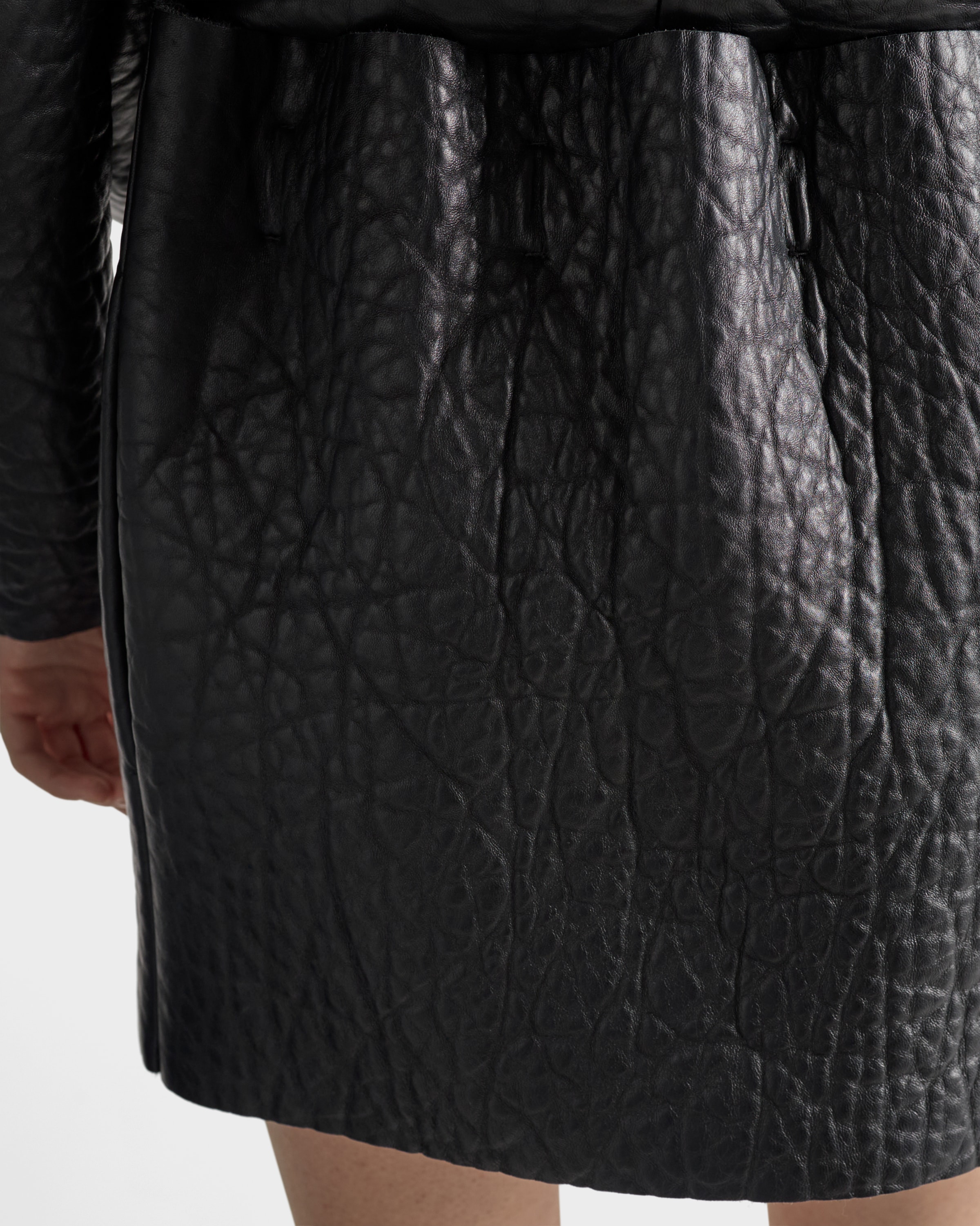 ブラック ナッパレザー ミニスカート | PRADA