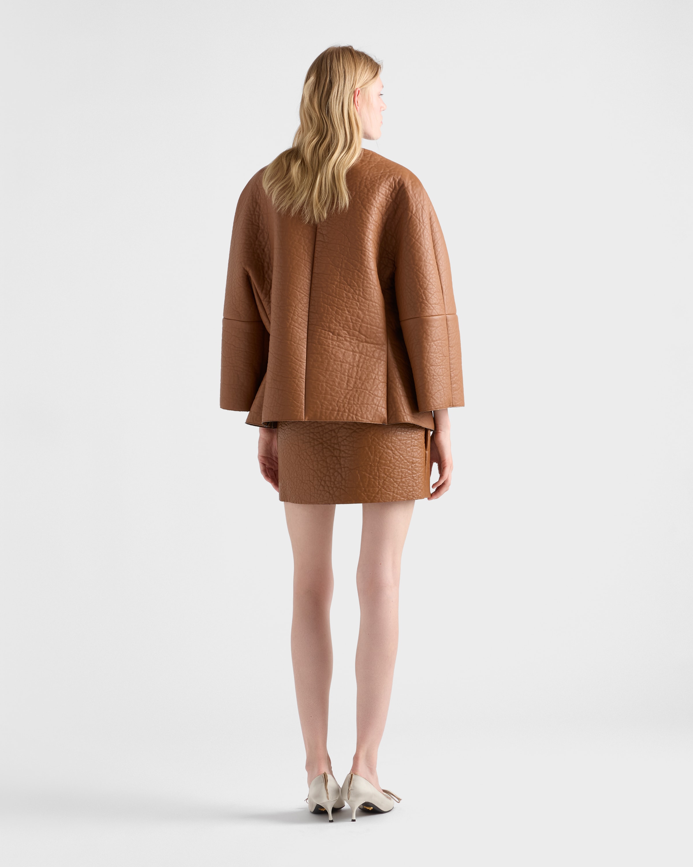 コニャック ナッパレザー ミニスカート | PRADA