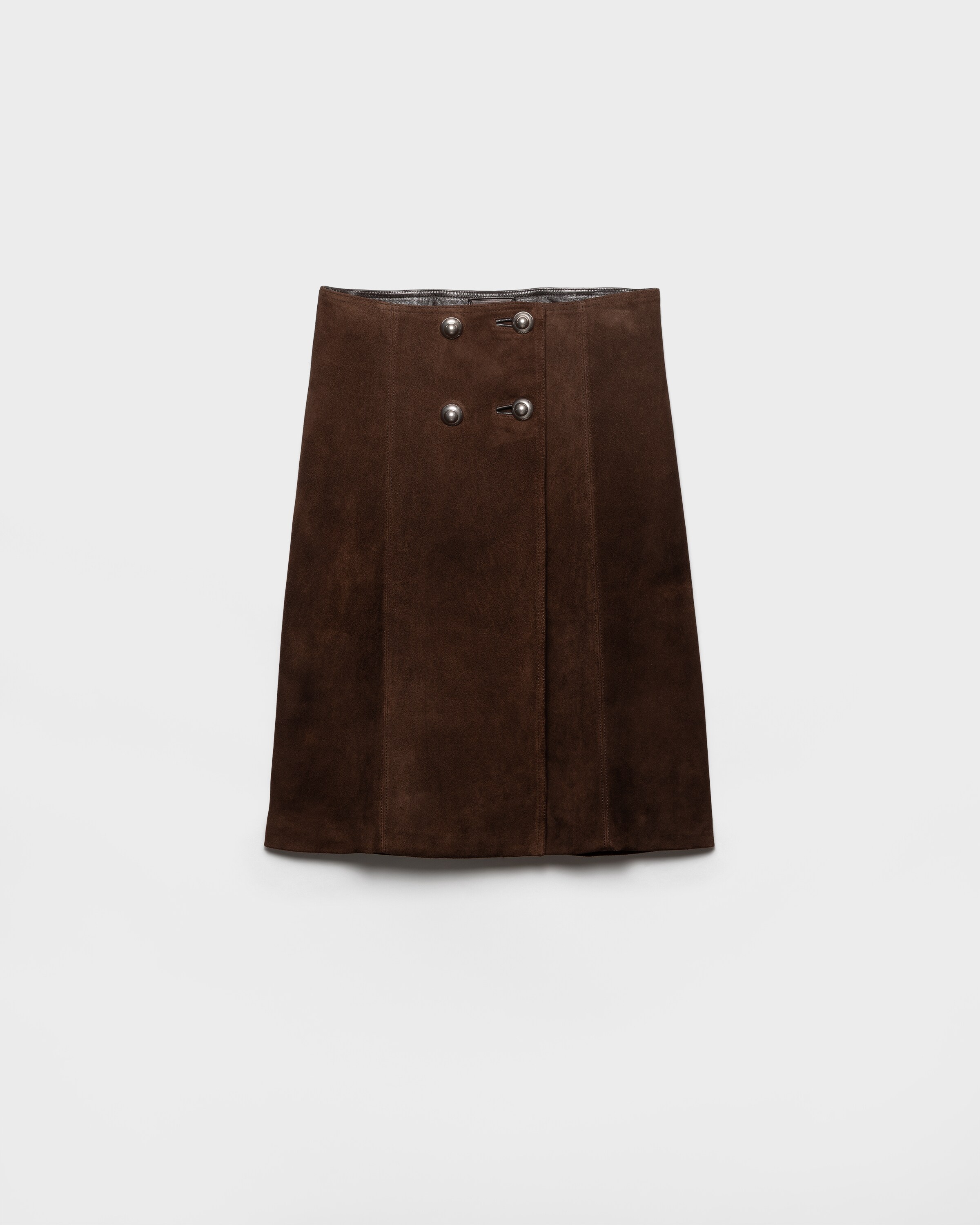 Prada Falda De Ante, Mujer, Sienna, Talla 38