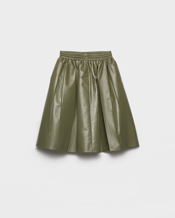 플리츠 나파 가죽 스커트 - 올리브 그린 플리츠 나파 가죽 스커트 - 올리브 그린