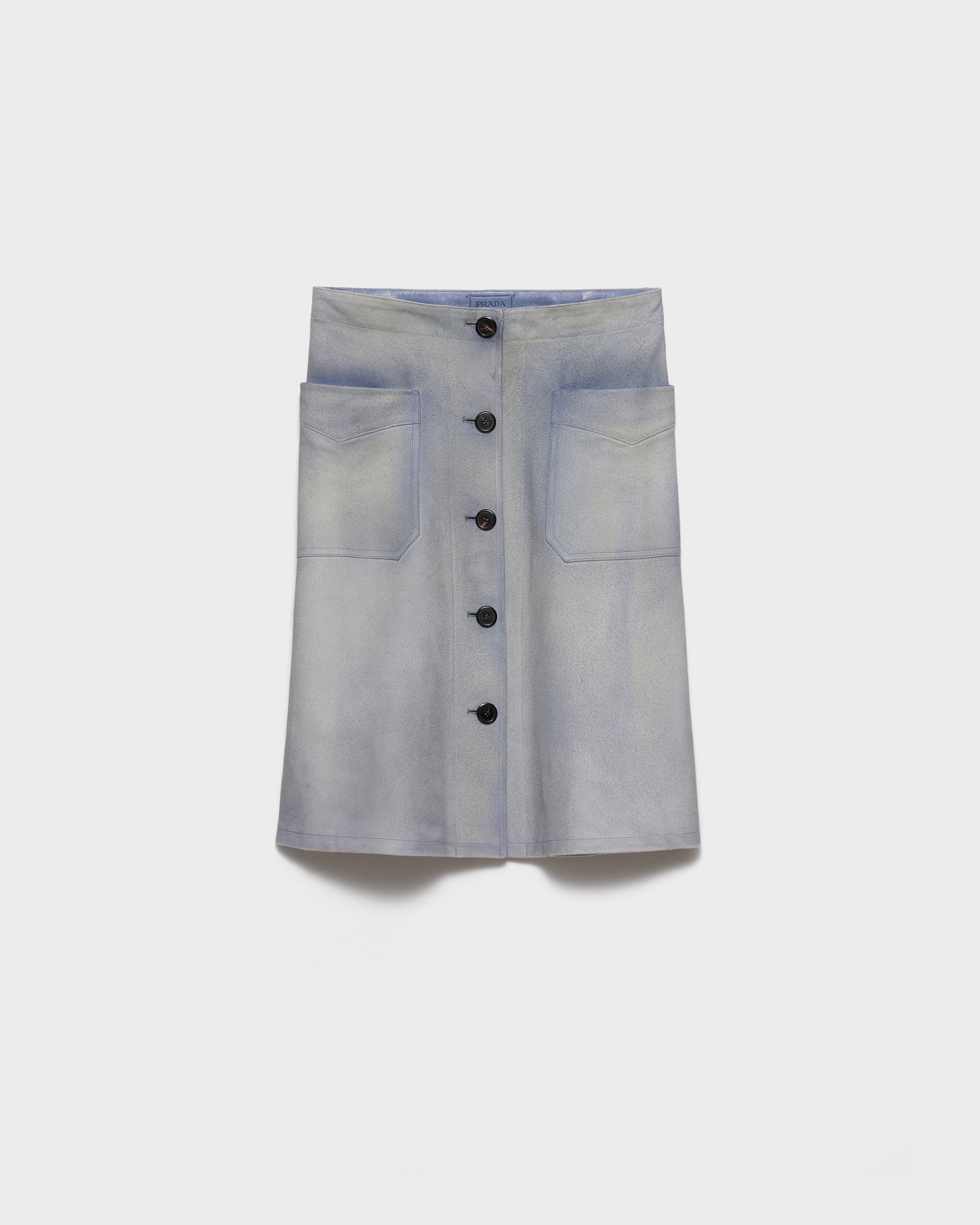 Buttoned suede skirt