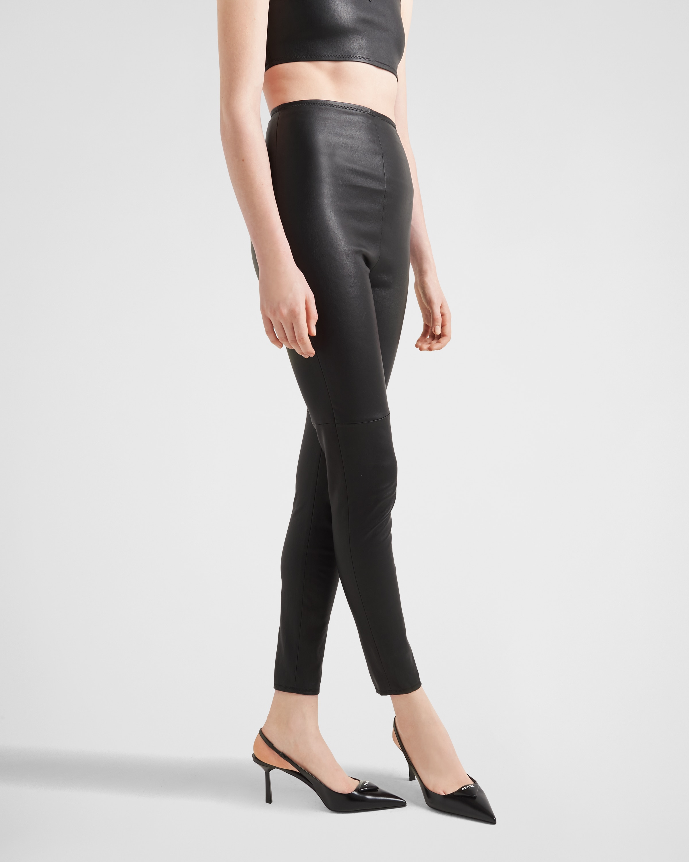 Stretch nappa leather pants