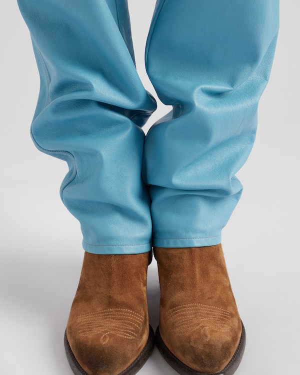 Five-pocket nappa leather pants - Sea Blue Five-pocket nappa leather pants - Sea Blue