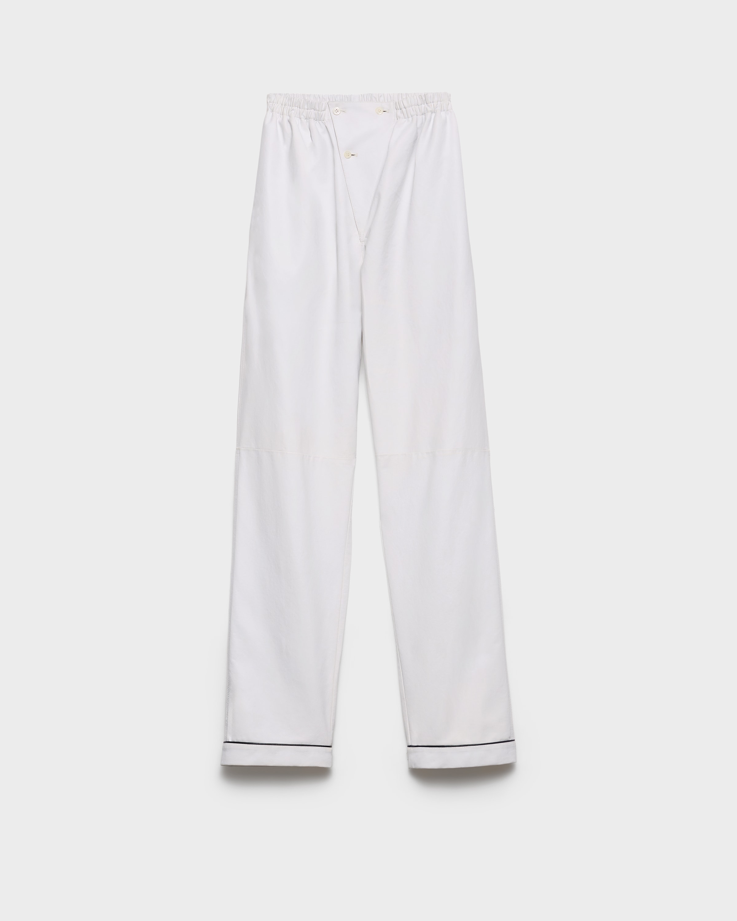 White Nappa Leather Pants | PRADA