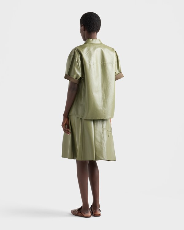 Nappa leather zipper shirt - Olive Green Nappa leather zipper shirt - Olive Green