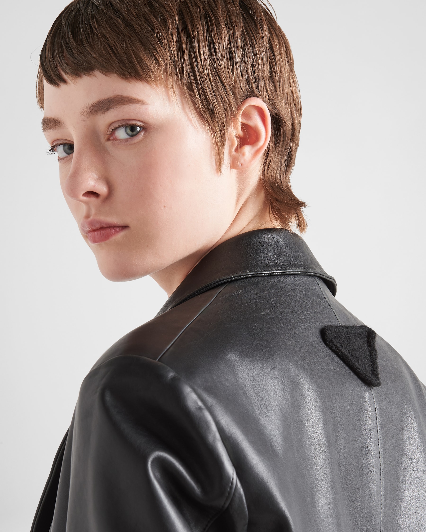 Black Leather Jacket PRADA